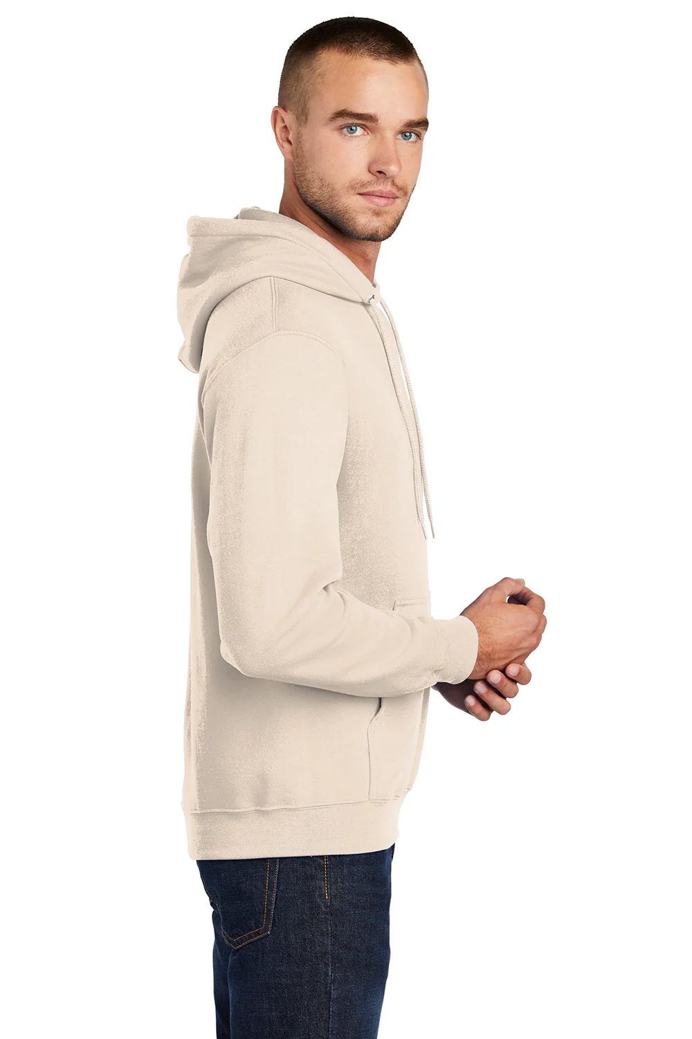 Port & Company Mens Core Pill Resistant Fleece Hooded Sweatshirt Hoodie - Natural