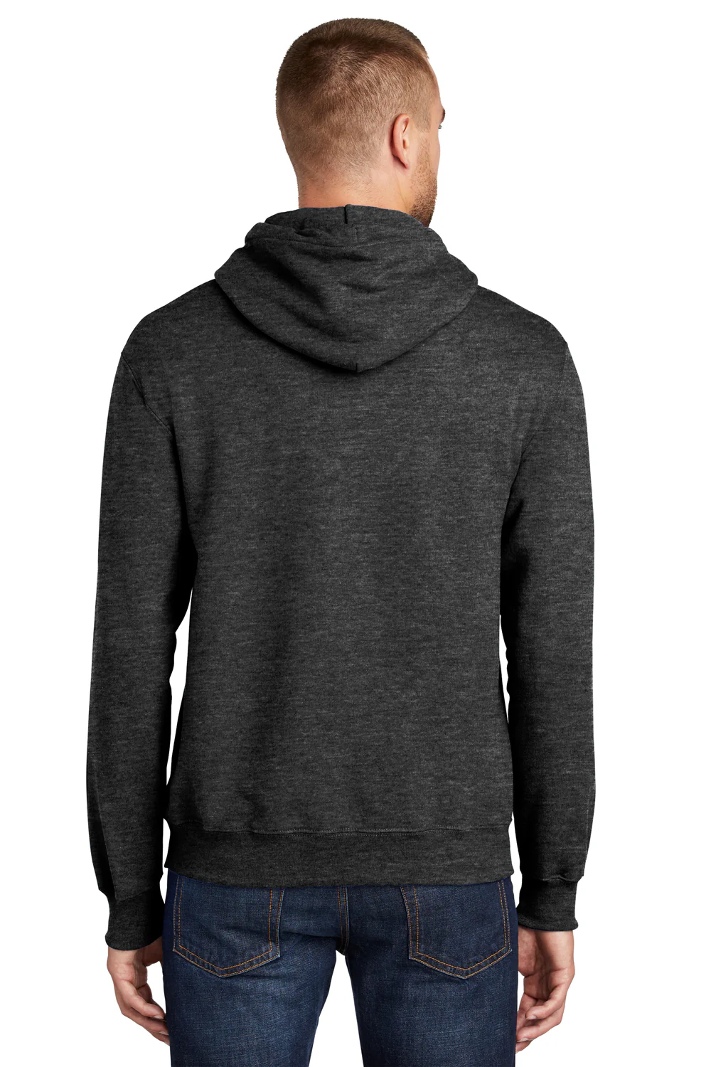 Port & Company Mens Essential Pill Resistant Fleece Hooded Sweatshirt Hoodie - Heather Dark Grey