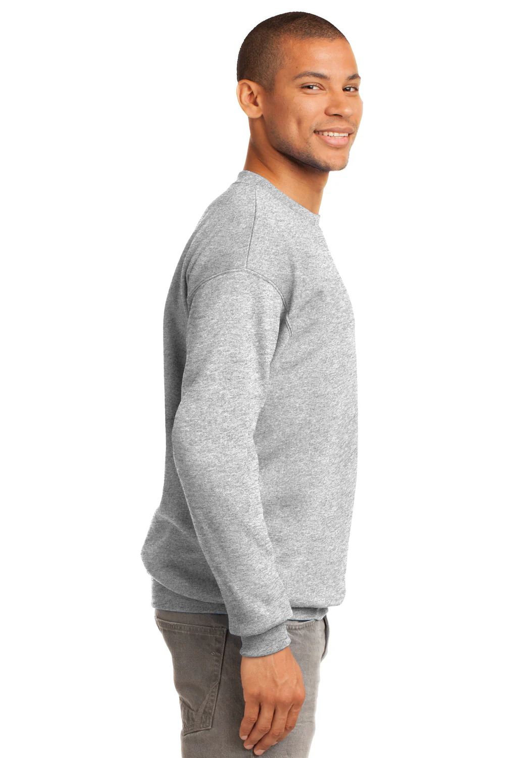 Port & Company Mens Essential Pill Resistant Fleece Crewneck Sweatshirt - Ash Grey