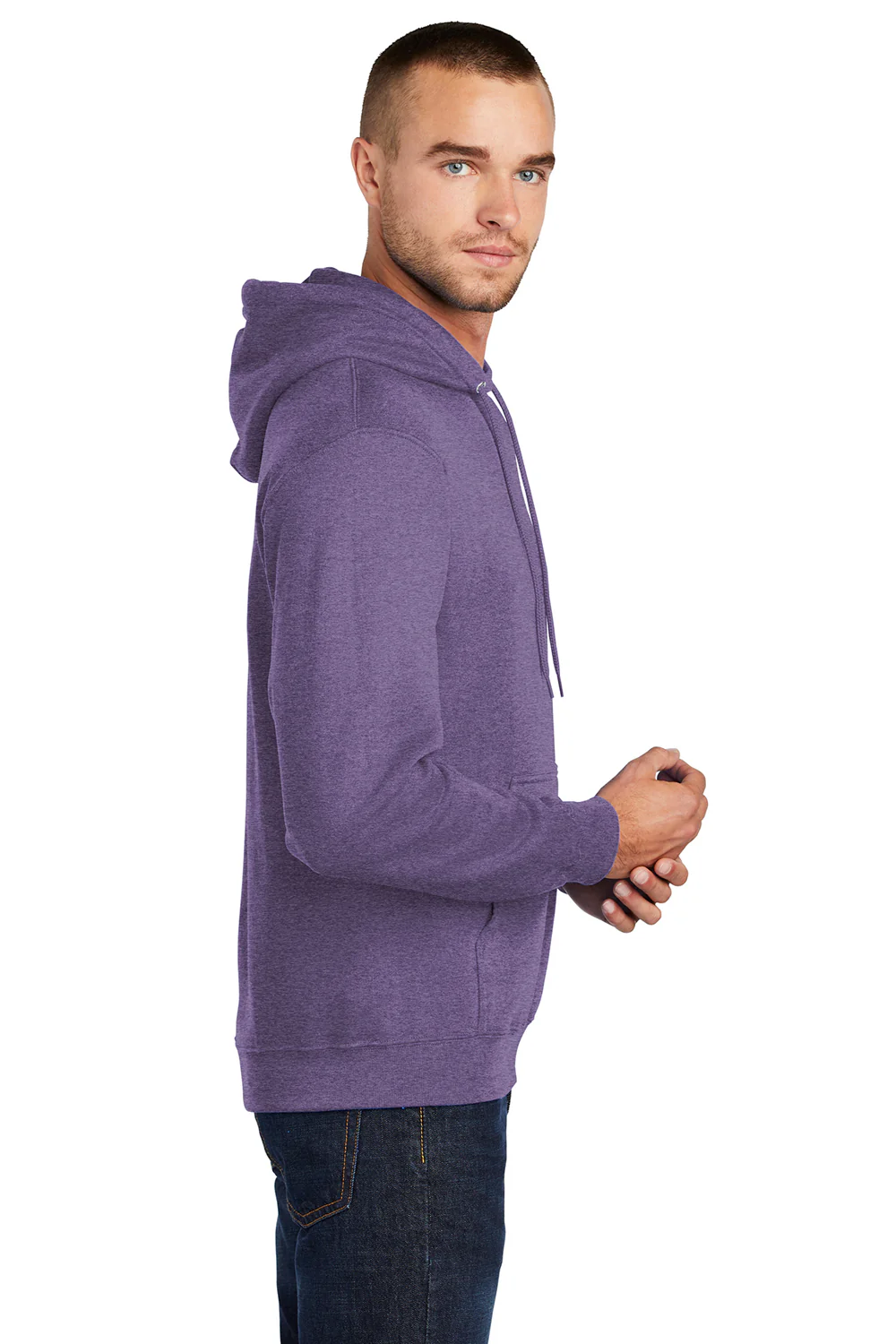 Port & Company Mens Core Pill Resistant Fleece Hooded Sweatshirt Hoodie - Heather Purple