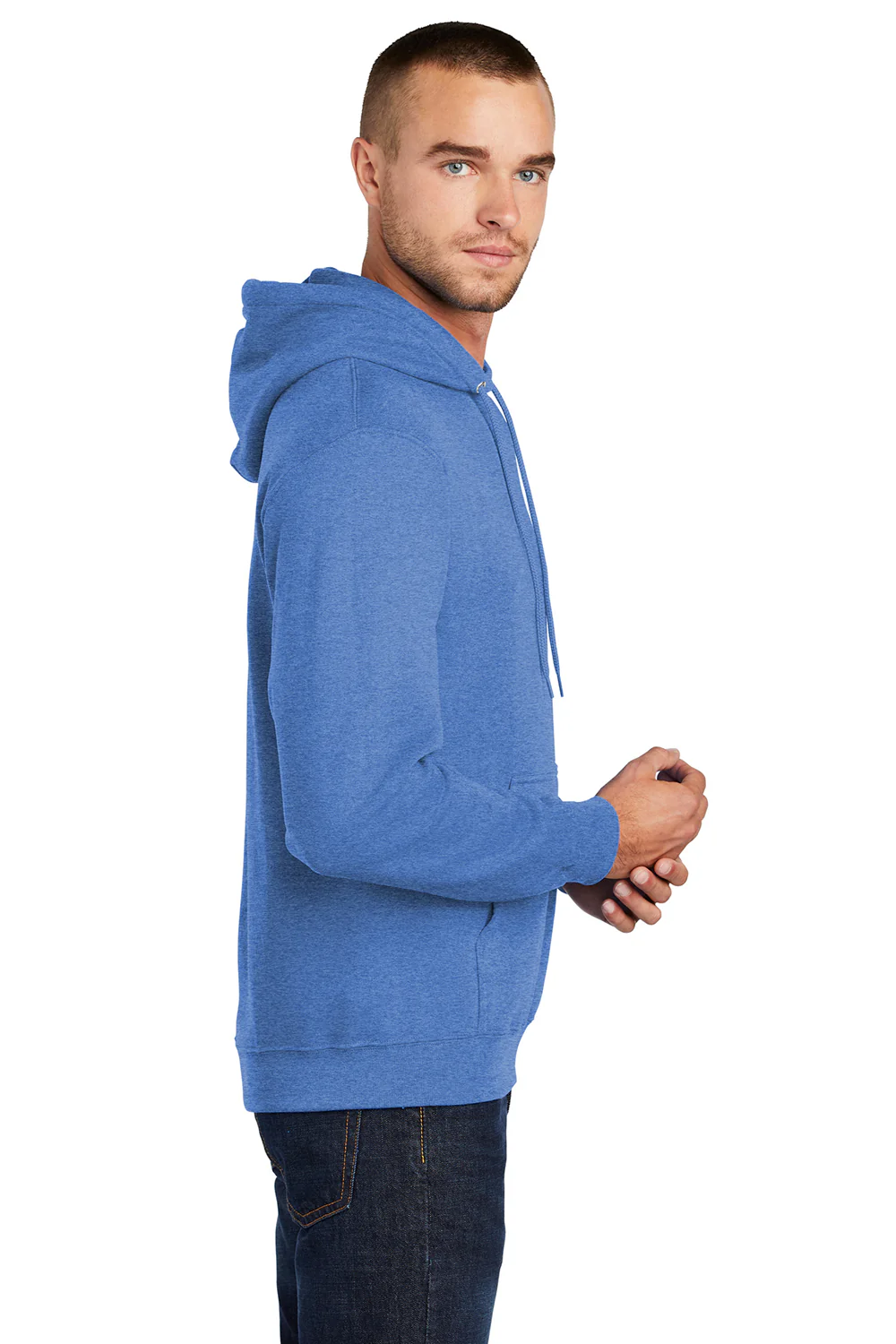 Port & Company Mens Core Pill Resistant Fleece Hooded Sweatshirt Hoodie - Heather Royal Blue