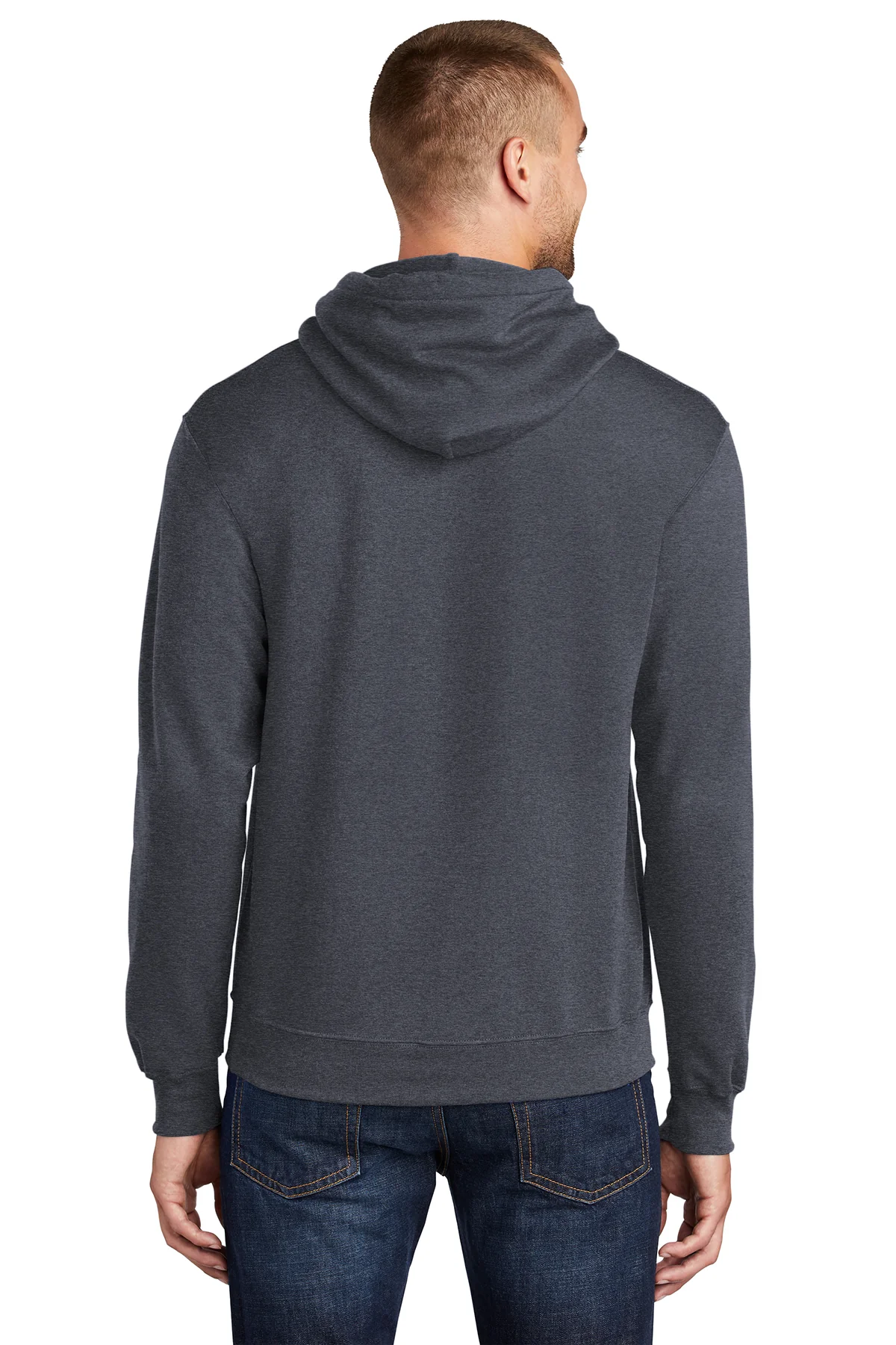 Port & Company Mens Core Pill Resistant Fleece Hooded Sweatshirt Hoodie - Heather Navy Blue