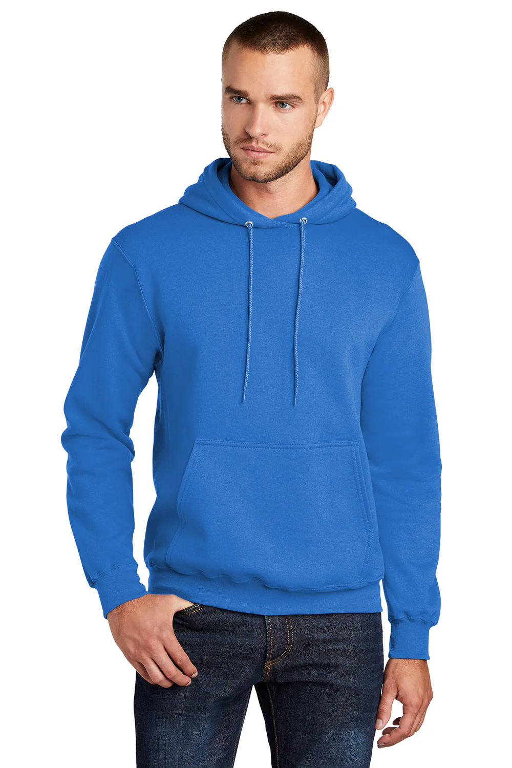 Port & Company Mens Core Pill Resistant Fleece Hooded Sweatshirt Hoodie - Royal Blue