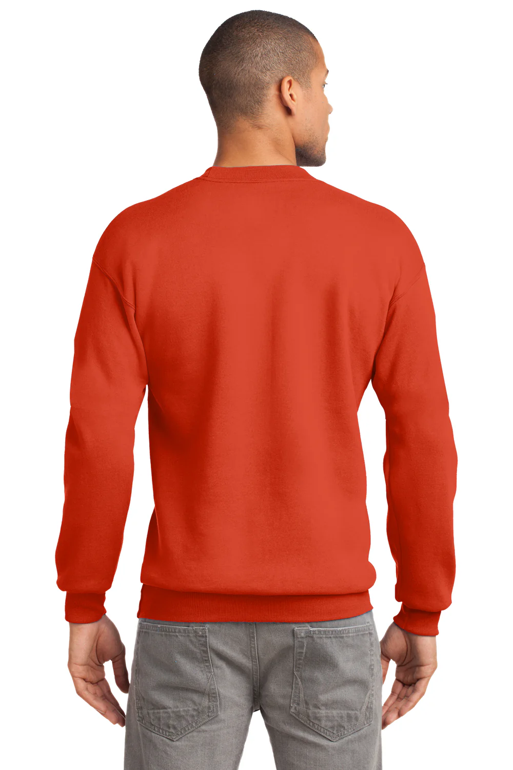 Port & Company Mens Essential Pill Resistant Fleece Crewneck Sweatshirt - Orange