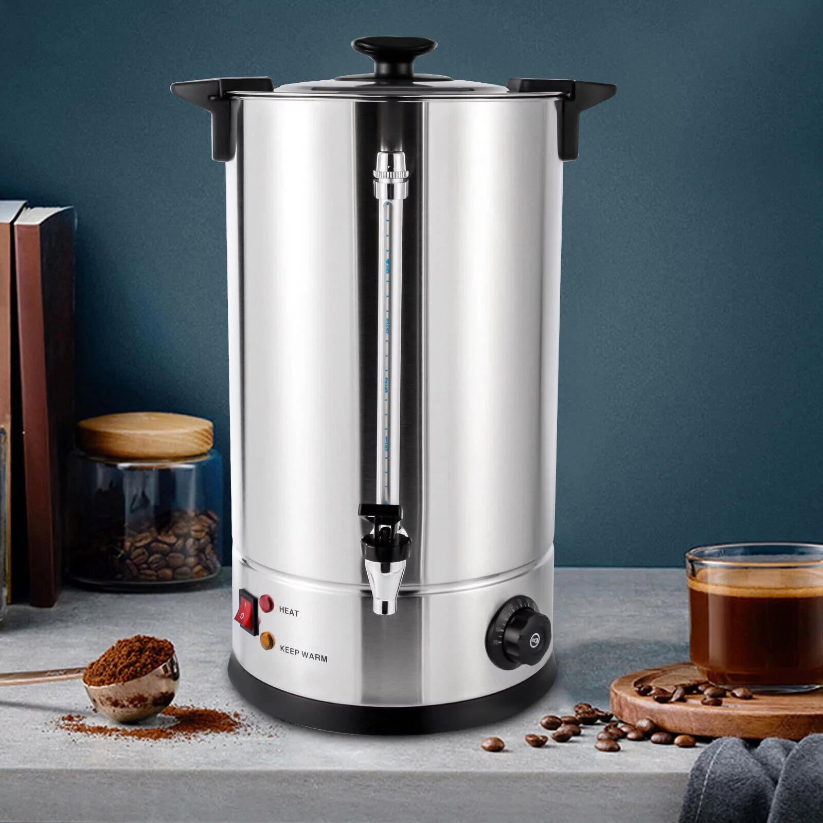 Colorfullrain 15L Stainless Steel Tea Urn Electric Catering Hot Water Boiler Coffee 1400W