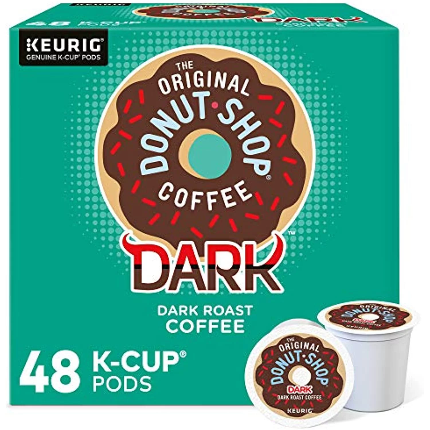 The Original Donut Shop Coffee Dark, Keurig Single Serve K-Cup Pods, Dark Roast Coffee, 48 Count