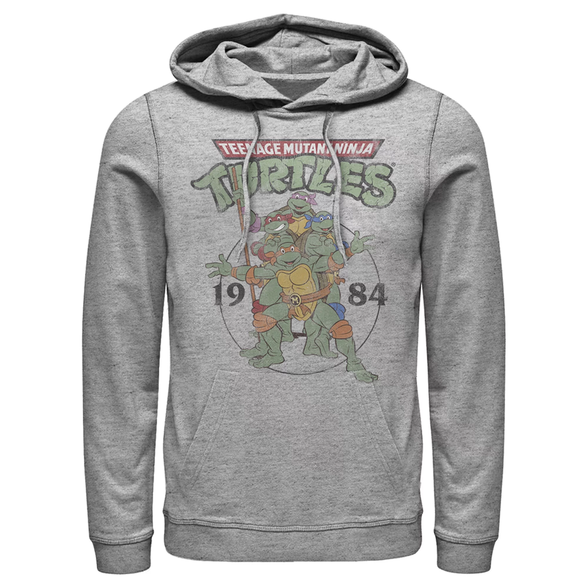 Men's Teenage Mutant Ninja Turtles 1984 Heroes Pull Over Hoodie Athletic Heather Small