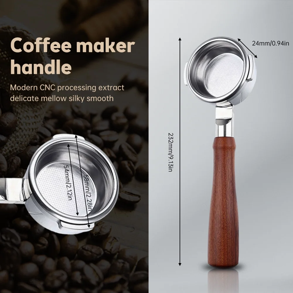 Anself 54mm Naked Portafilter for Breville Coffee Machines-Durable Stainless Steel Construction