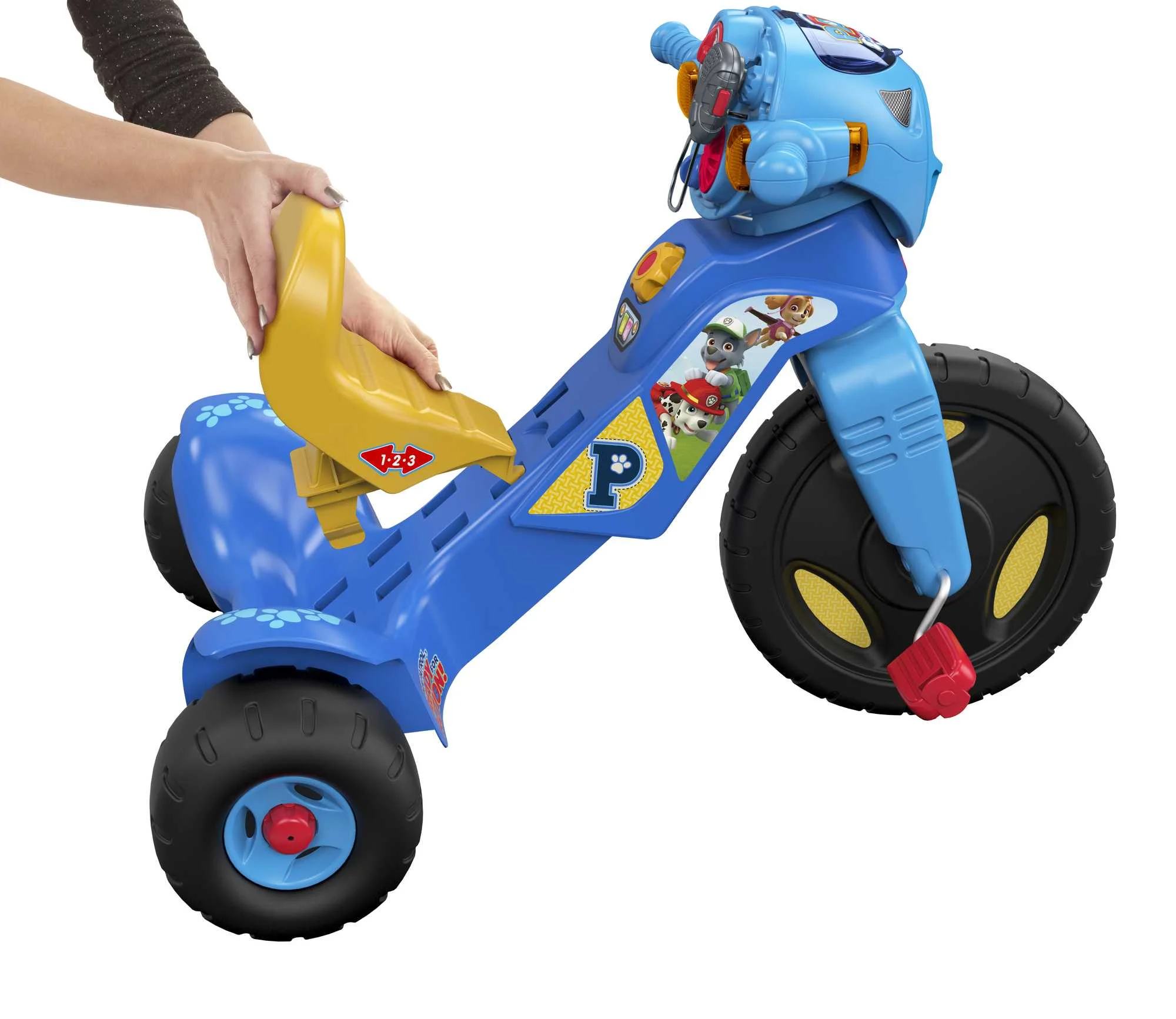 Fisher-Price PAW Patrol Lights & Sounds Trike Push & Pedal Ride-On Toddler Tricycle
