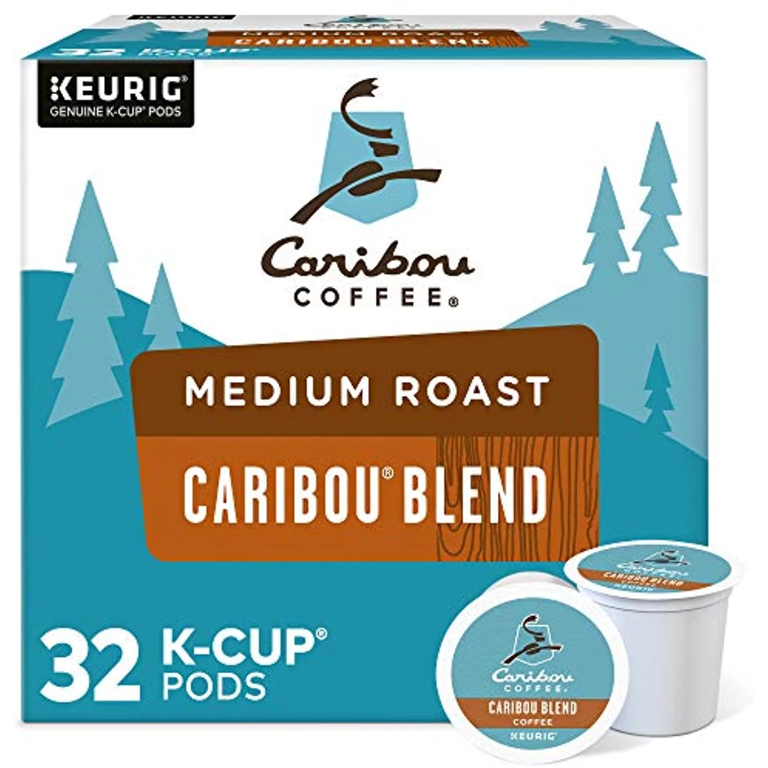 Caribou Coffee Caribou Blend, Single-Serve Keurig K-Cup Pods, Medium Roast Coffee, 32 Count