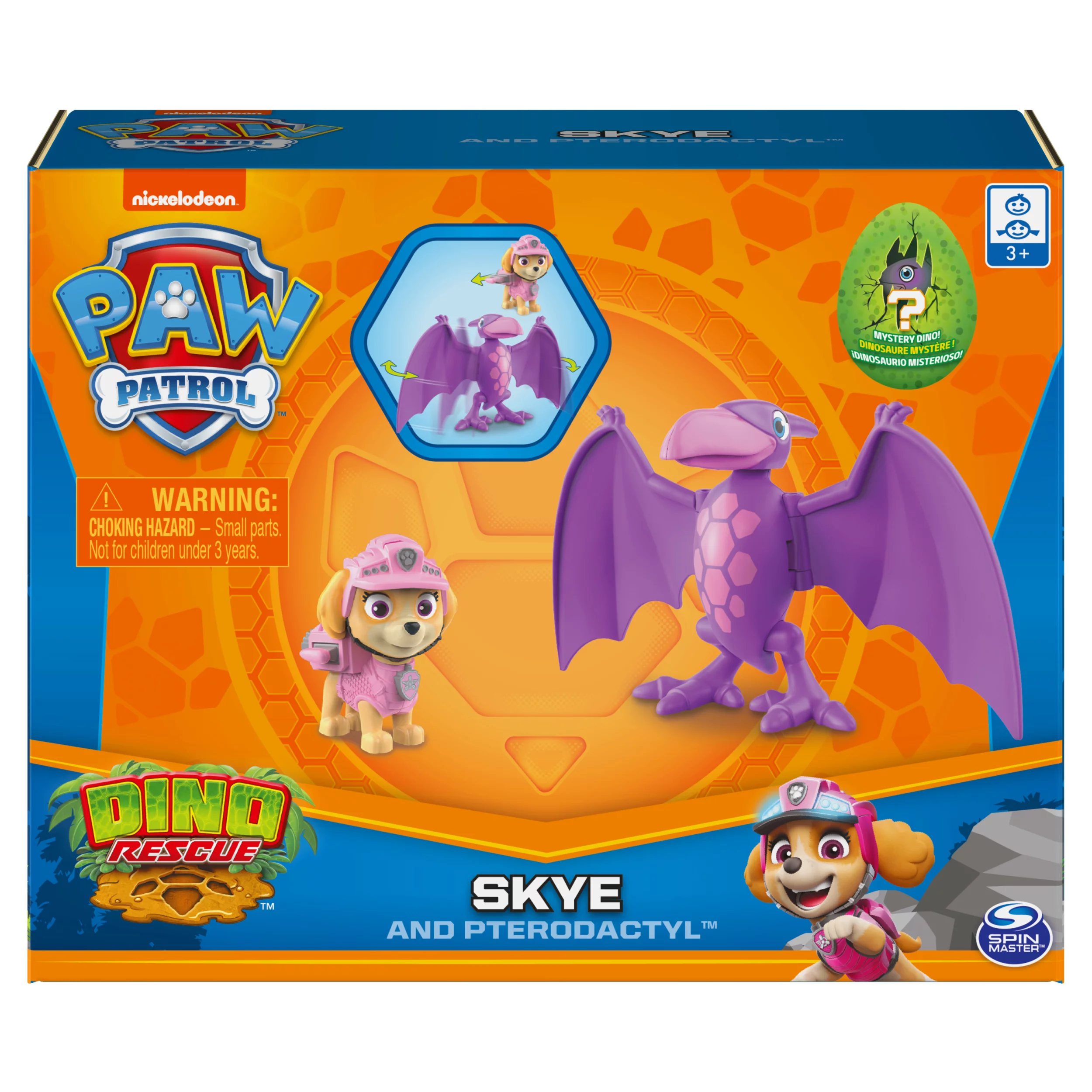 PAW Patrol, Dino Rescue Skye and Dinosaur Action Figure Set, for Kids Aged 3 and up