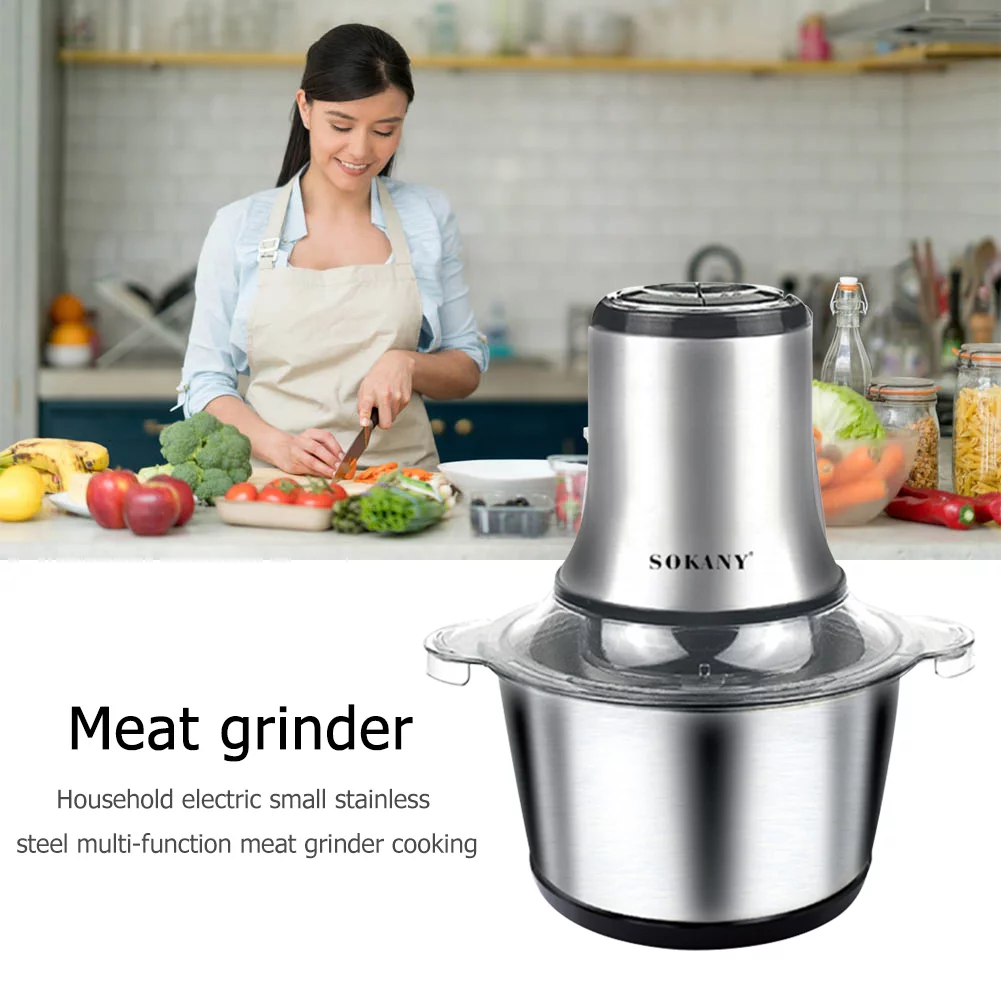 800W Stainless Steel Electric Chopper Meat Grinder Mincer Food Processor EU