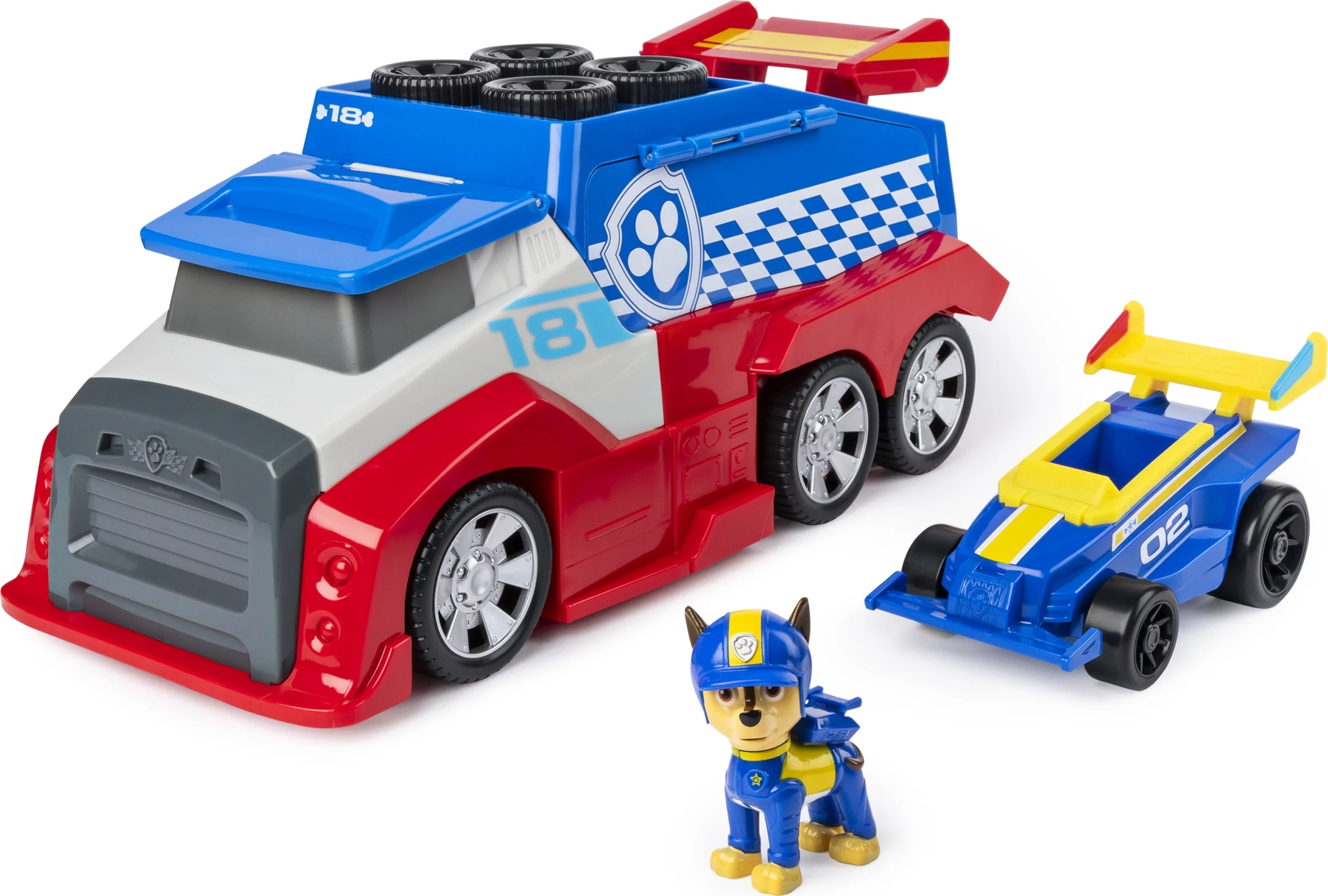 PAW Patrol, Ready, Race, Rescue Mobile Pit Stop Team Vehicle with Sounds, for Kids Aged 3 and Up