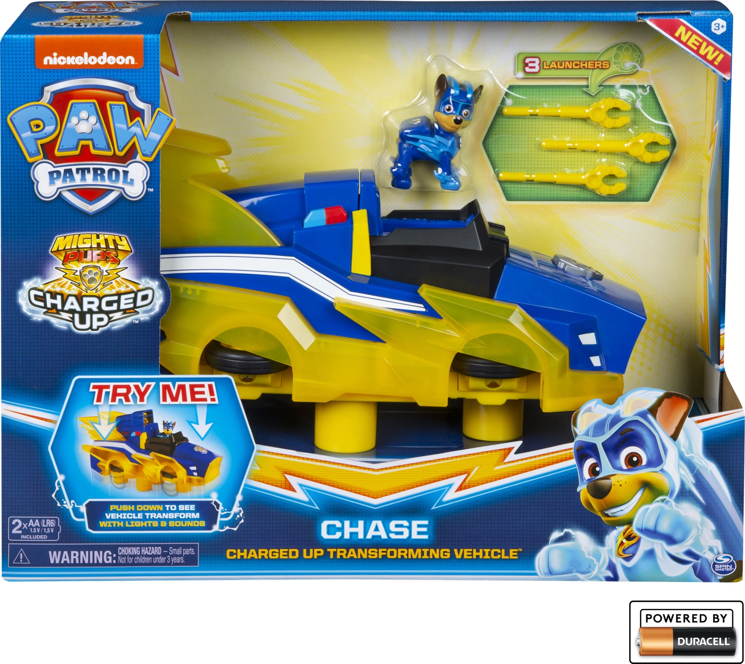 PAW Patrol, Mighty Pups Charged Up Chase Transforming Deluxe Vehicle with Lights and Sounds