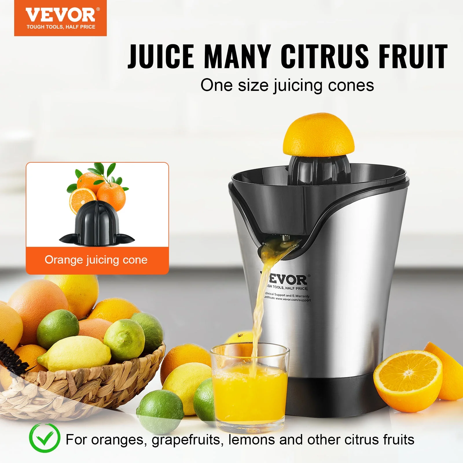 BENTISM Electric Citrus Juicer 100W Orange Squeeze Lemon Juicer Maker Machine