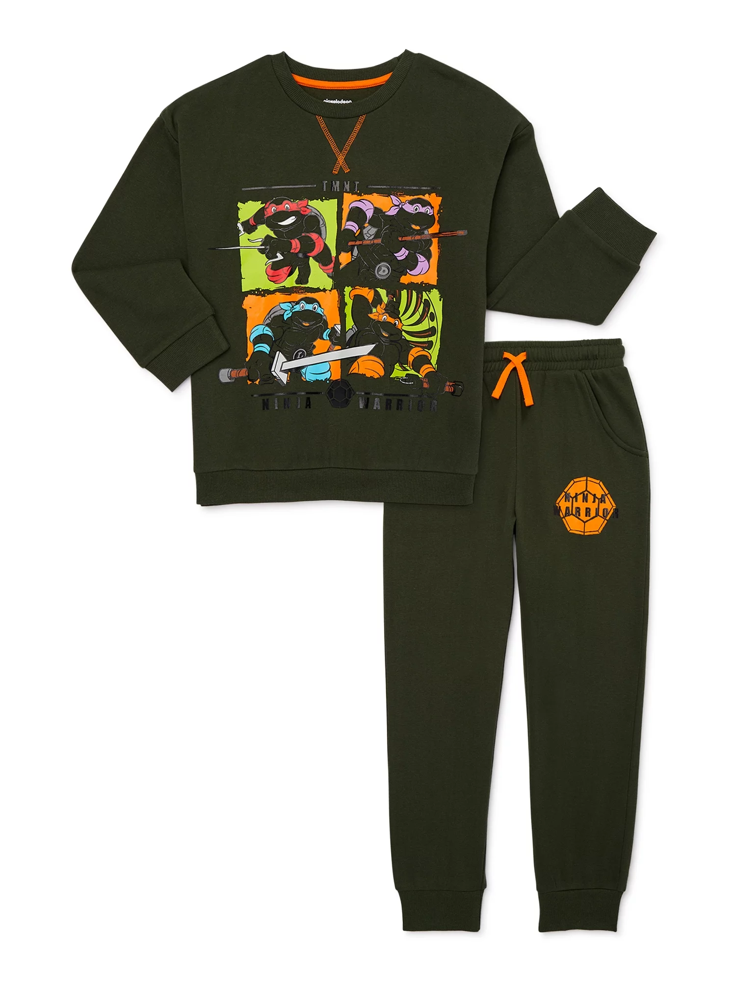 Teenage Mutant Ninja Turtles Boys Fleece Sweatshirt and Jogger Pant Outfit Set, 2-Piece, Sizes 4-10