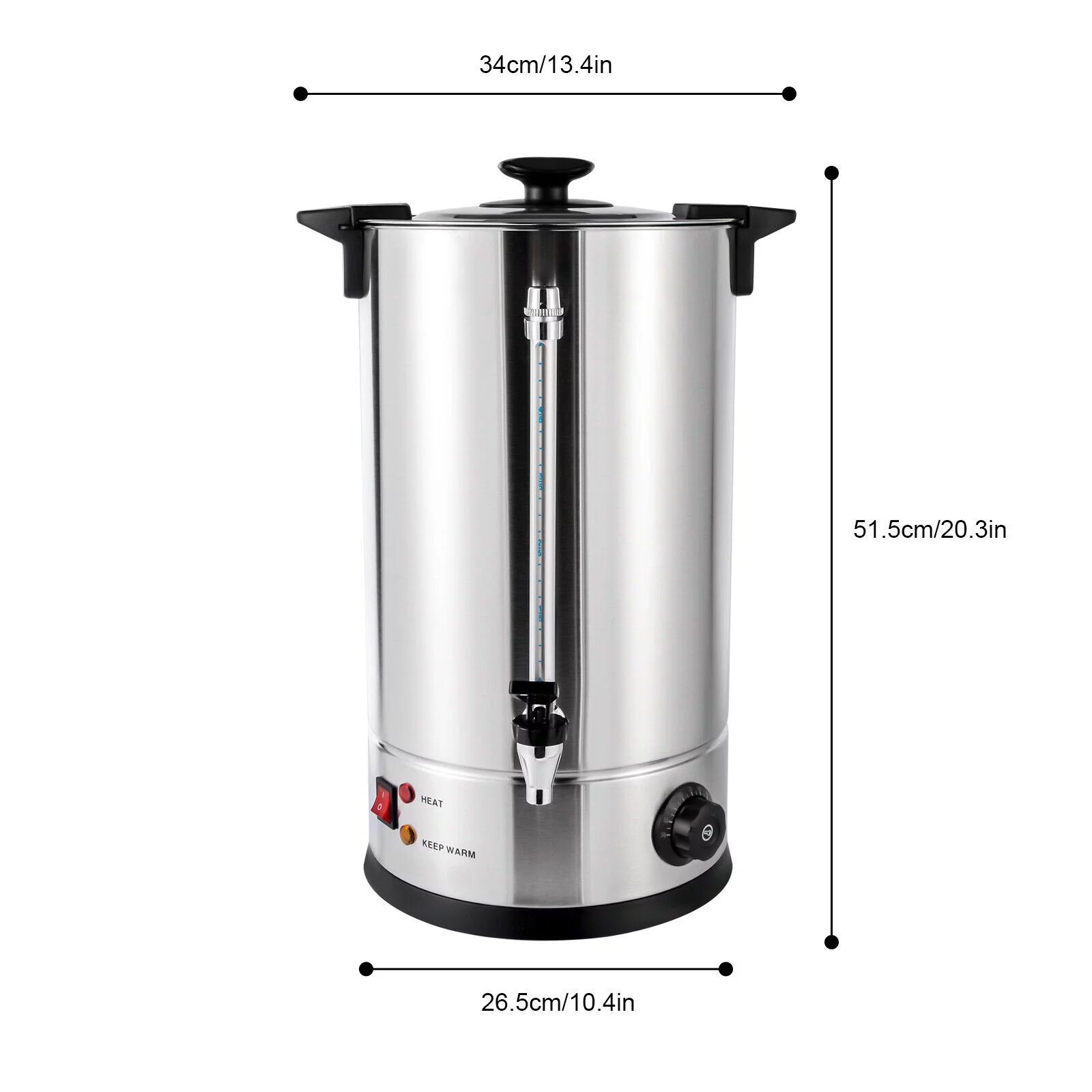 Colorfullrain 15L Stainless Steel Tea Urn Electric Catering Hot Water Boiler Coffee 1400W
