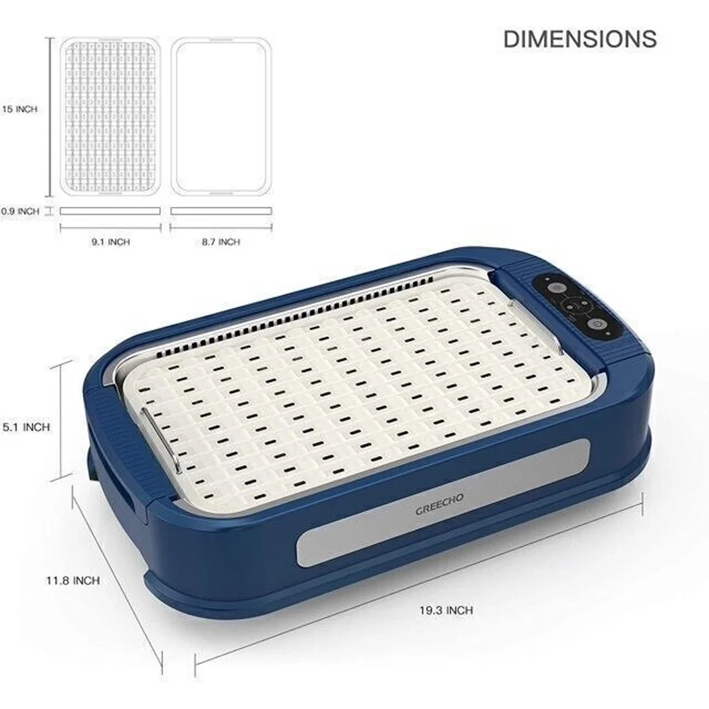 Electric Indoor outdoor Grill Portable Smokeless Non Stick Cooking BBQ Griddle