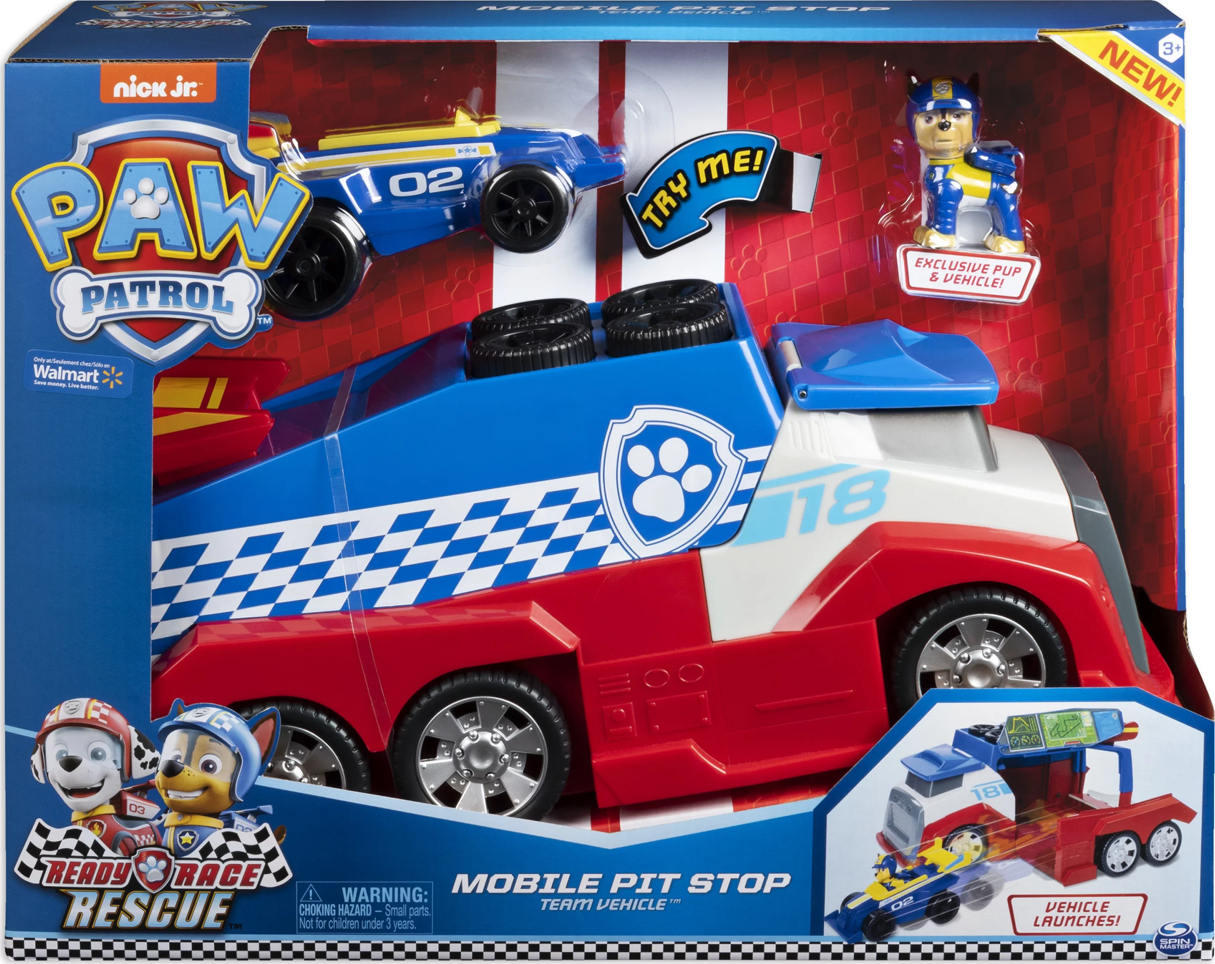 PAW Patrol, Ready, Race, Rescue Mobile Pit Stop Team Vehicle with Sounds, for Kids Aged 3 and Up