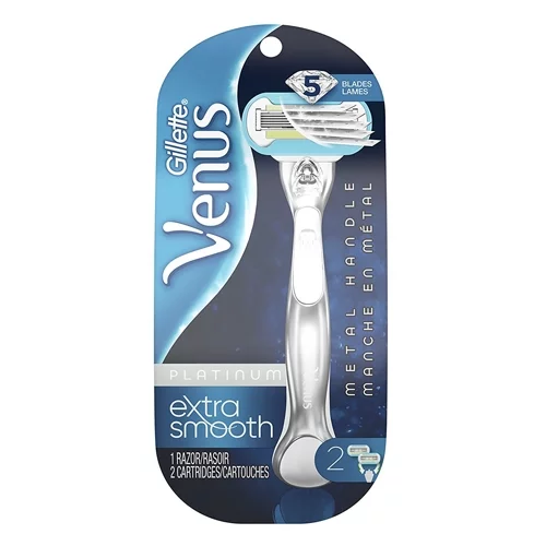 Gillette Venus Platinum Extra Smooth Metal Handle Womens Razor, 1 Ea, 6 Pack