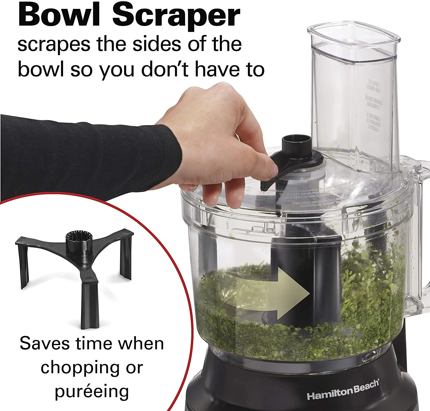 Hamilton Beach 10-Cup Food Processor & Vegetable Chopper with Bowl Scraper, Stainless Steel - 70730