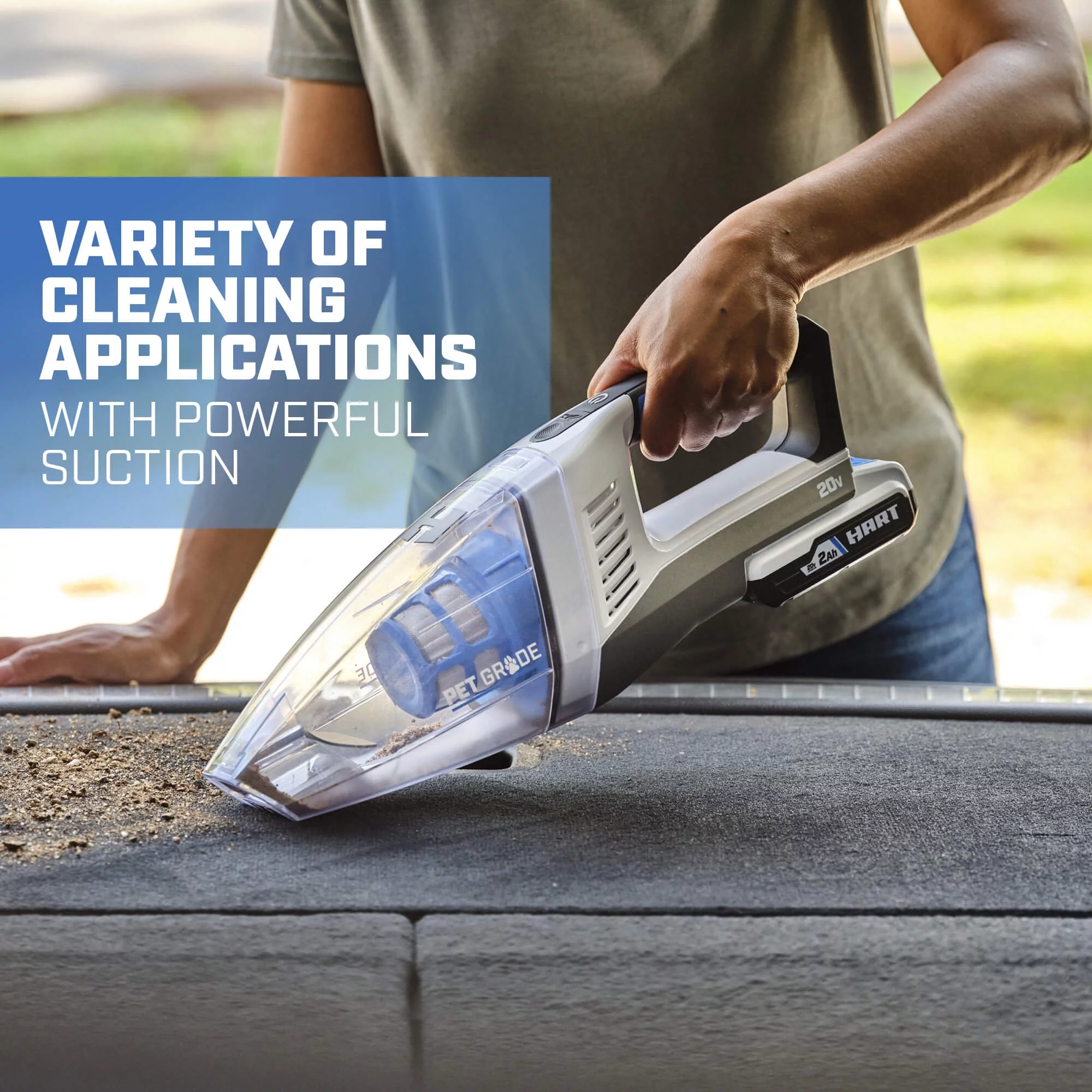 HART 20-Volt Cordless Hand Vacuum Kit with Multi-Surface Motorized Brush Roll, HPHV34B