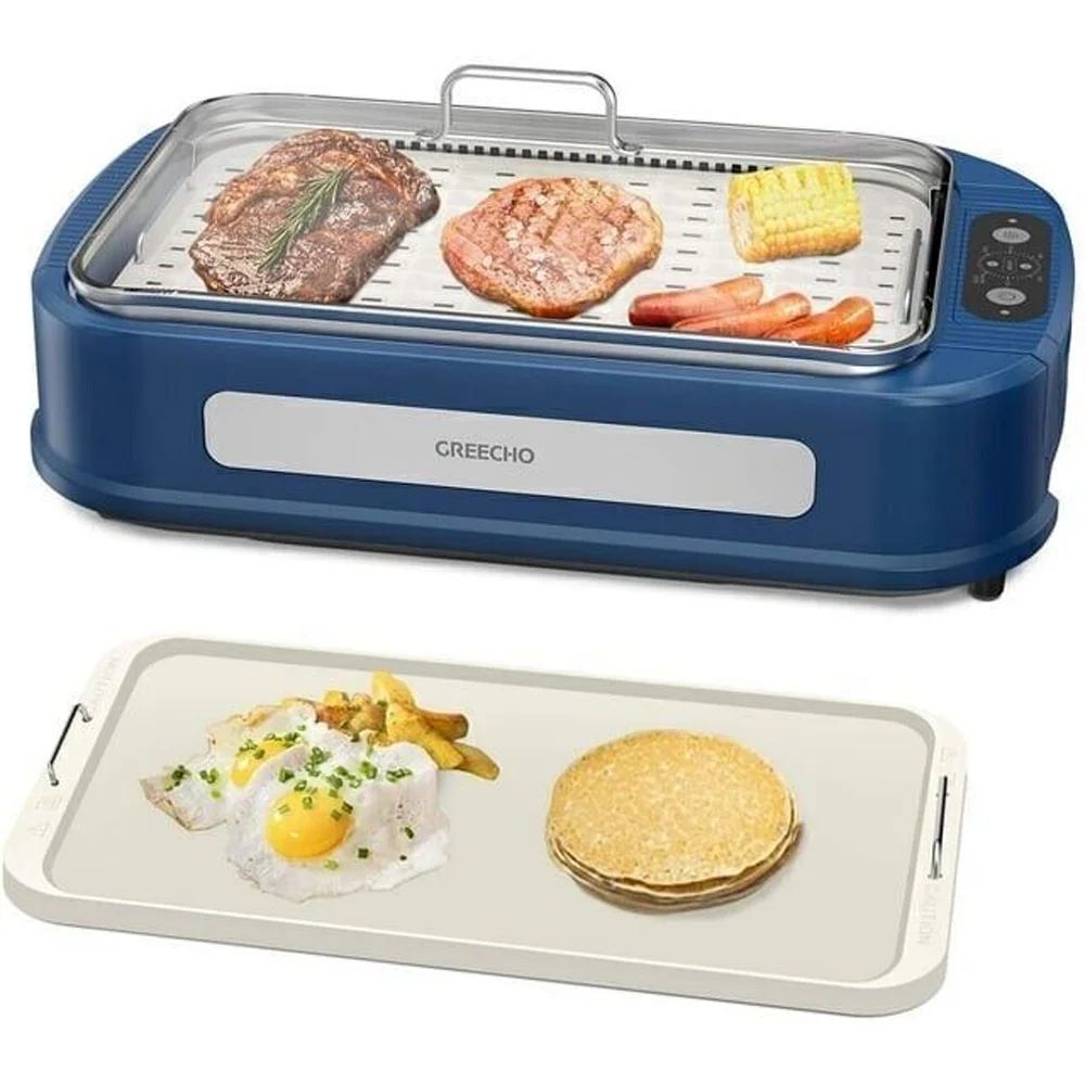 Electric Indoor outdoor Grill Portable Smokeless Non Stick Cooking BBQ Griddle