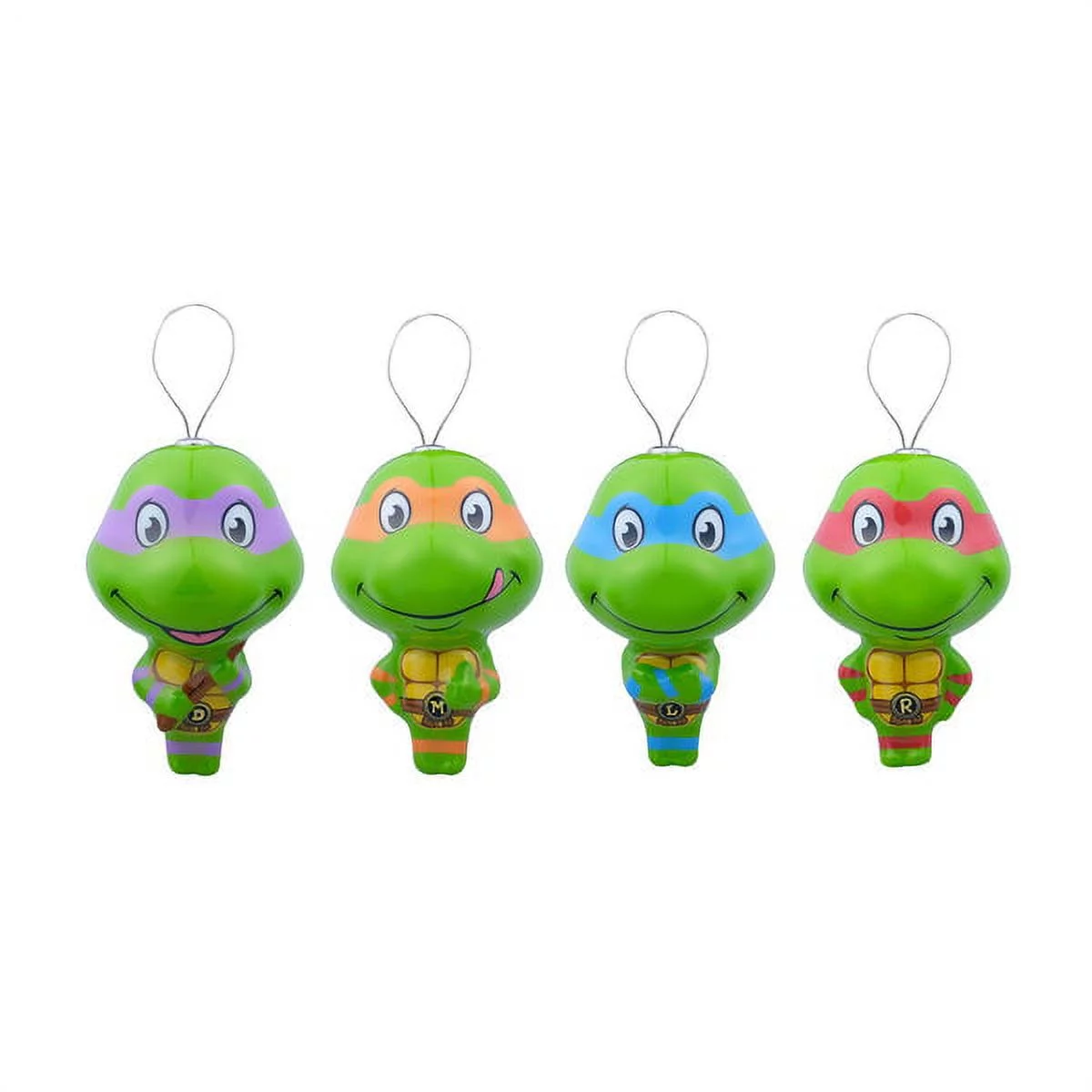 Teenage Mutant Ninja Turtles Raphael, Leonardo, Michelangelo and Donatello Tree Ornaments 4ct