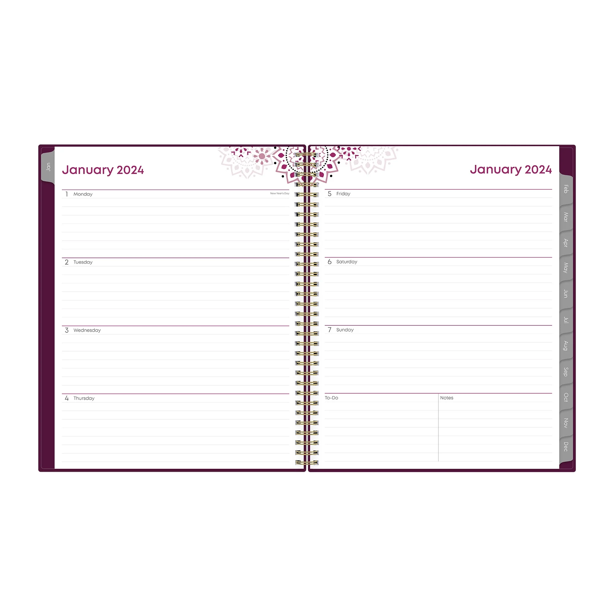 2024 Blue Sky Gili 8.5" x 11" Weekly & Monthly Planner Purple/White (117889-24)