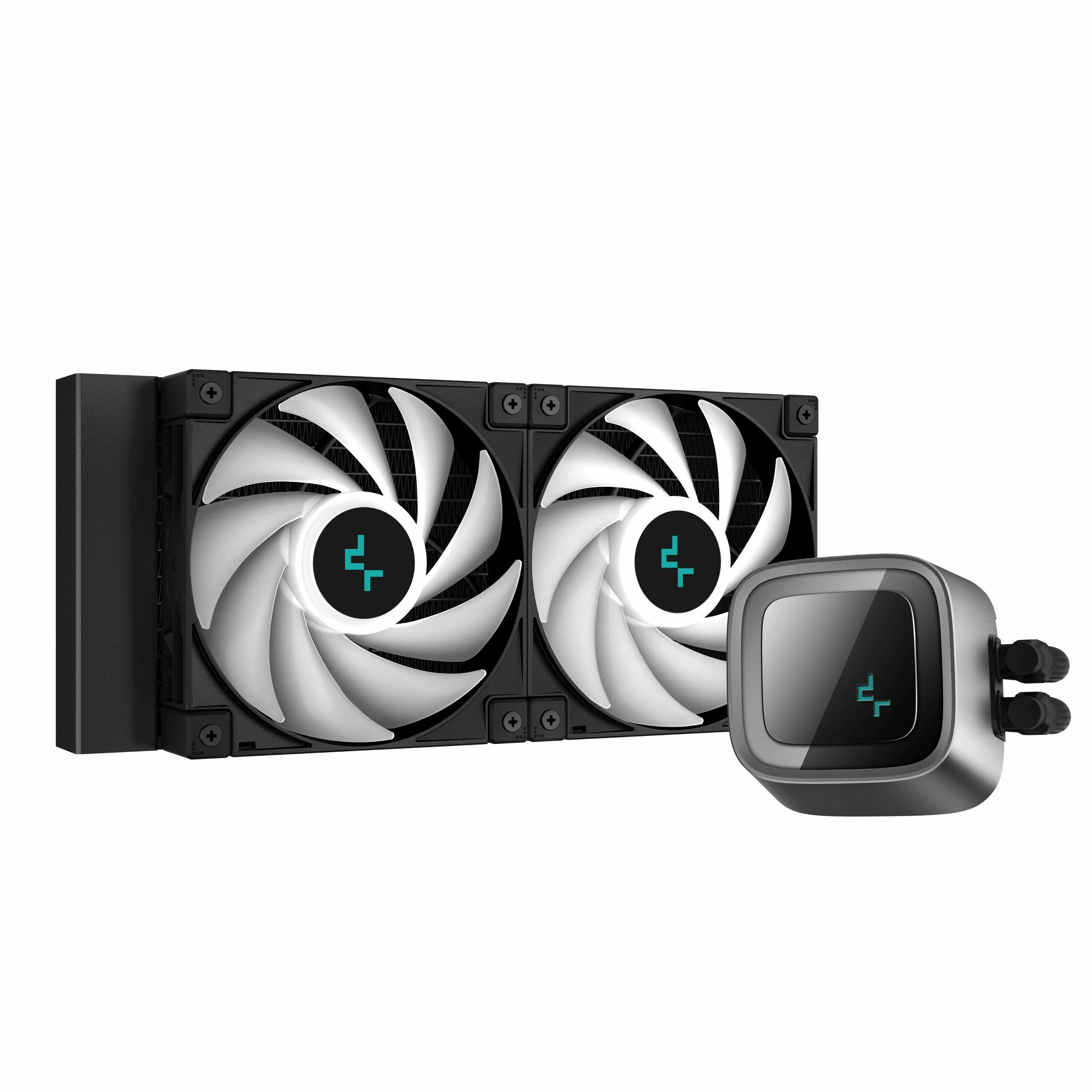 DeepCool Premium Liquid CPU Cooler with 240mm Radiator, Two FC120 a-RGB PWM Fans - Black
