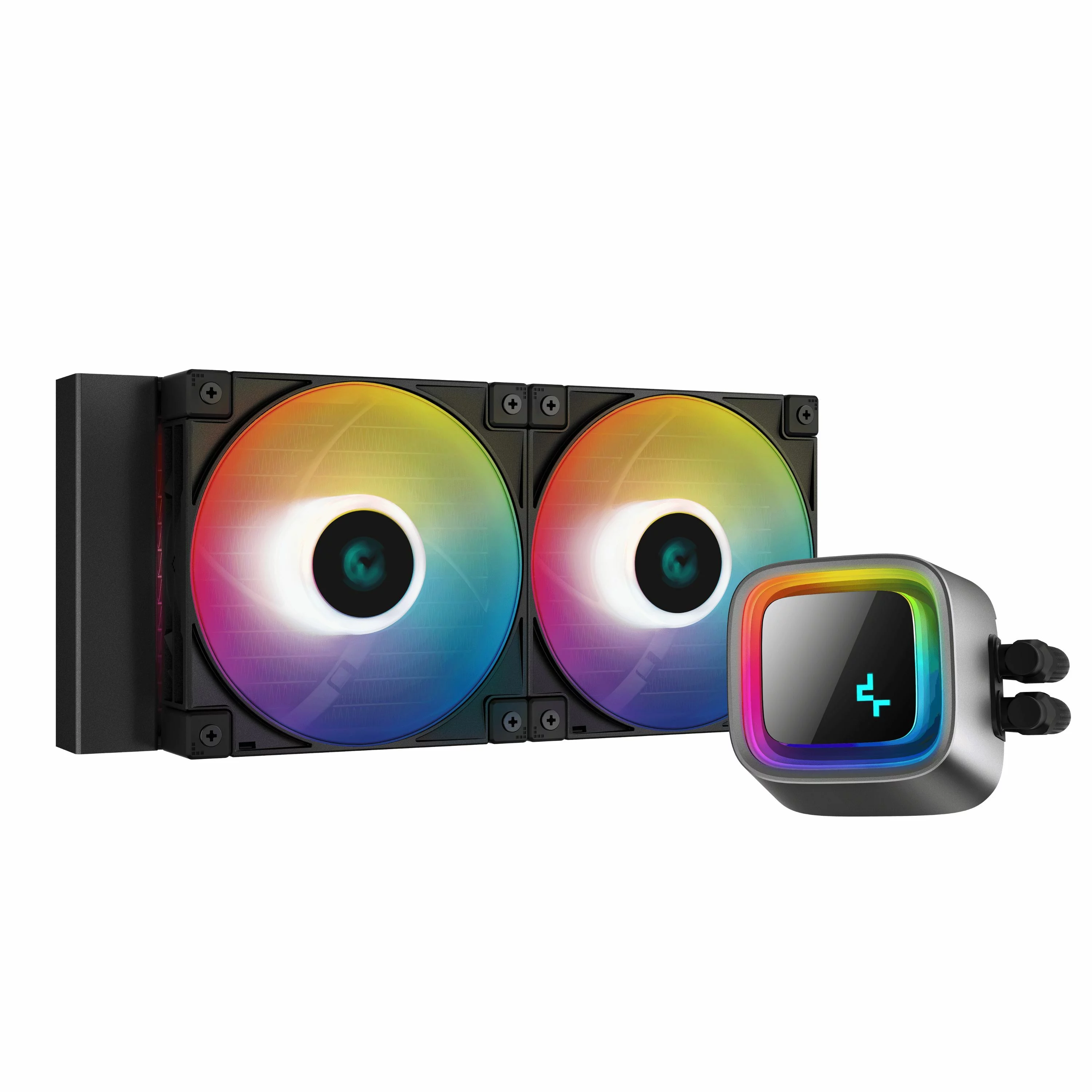 DeepCool Premium Liquid CPU Cooler with 240mm Radiator, Two FC120 a-RGB PWM Fans - Black