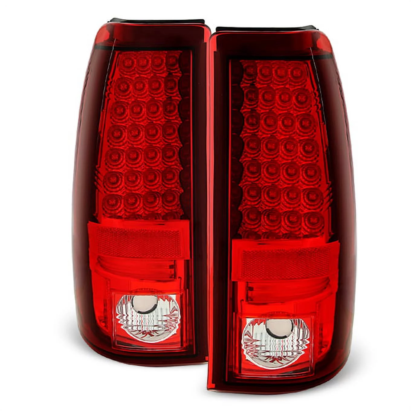 AKKON - For 03-06 Silverado 05-07 Silverado Hybrid Pickup Truck Rear Red Clear LED Tail Lights Brake Lamps Pair