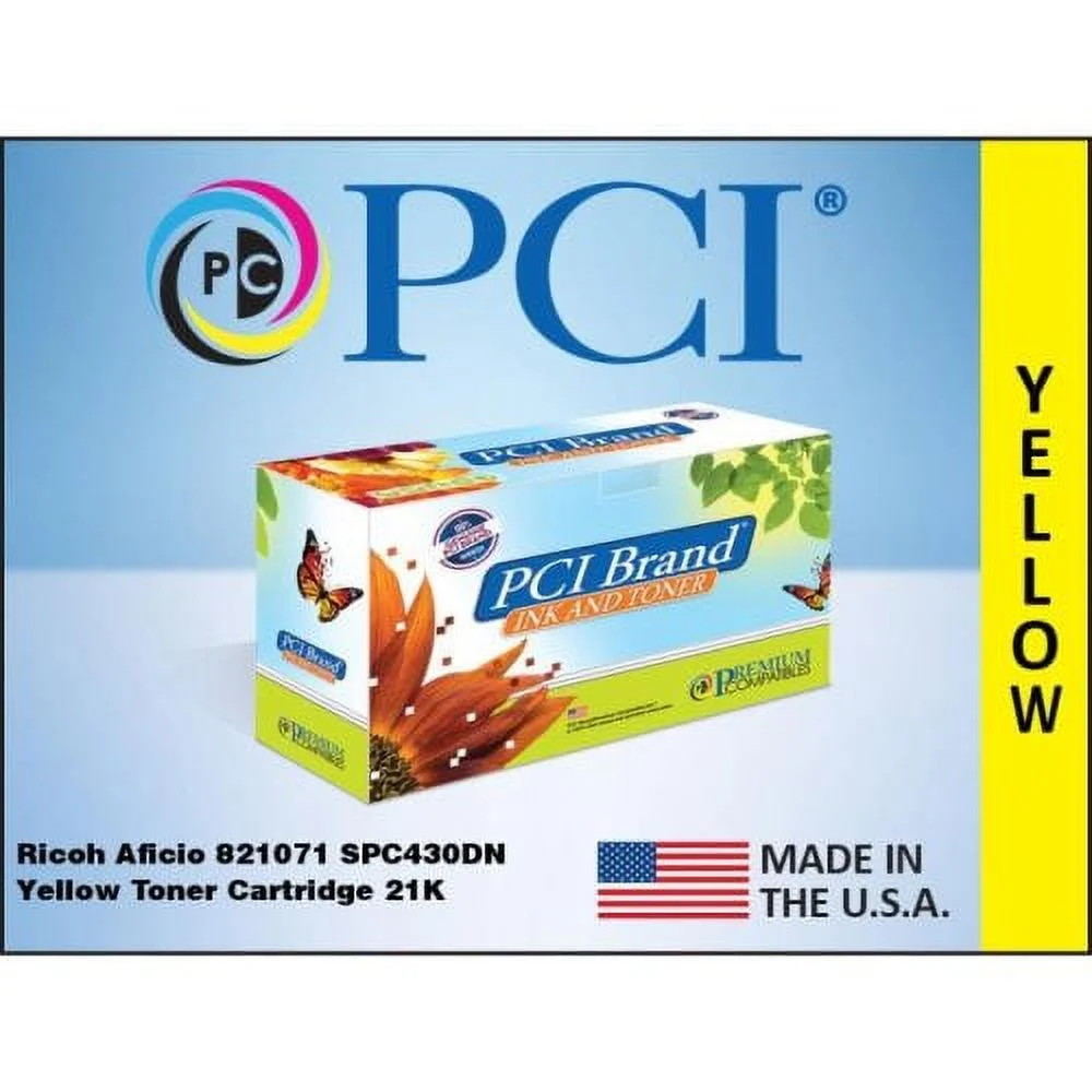 PCI® Brand Ricoh 821071 SP-C430 Yellow Toner Cartridge 21K Yld (821071-PCI)