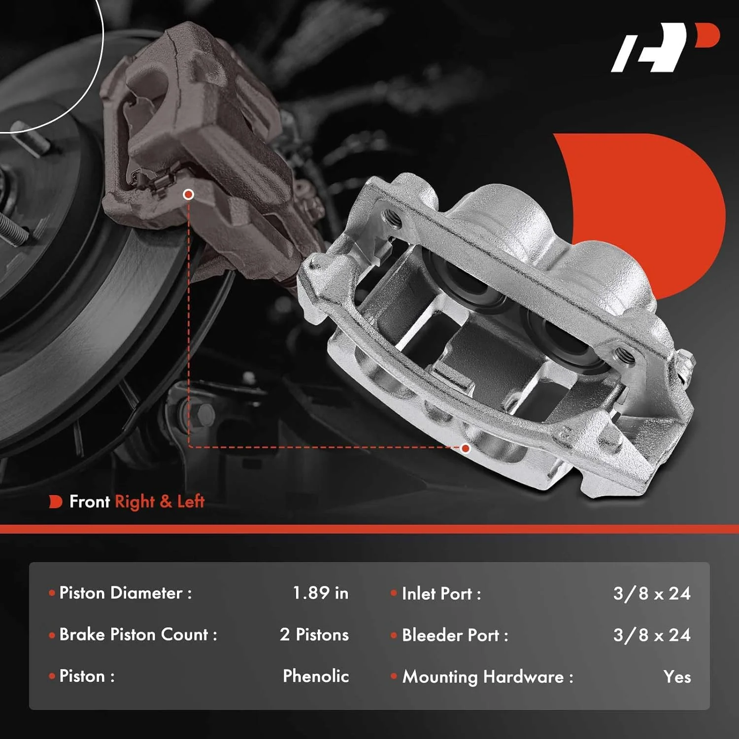 A-Premium Brake Caliper Assembly Compatible with Ford F-150 Lobo 1996-2004 Front Left and Right 2-PC