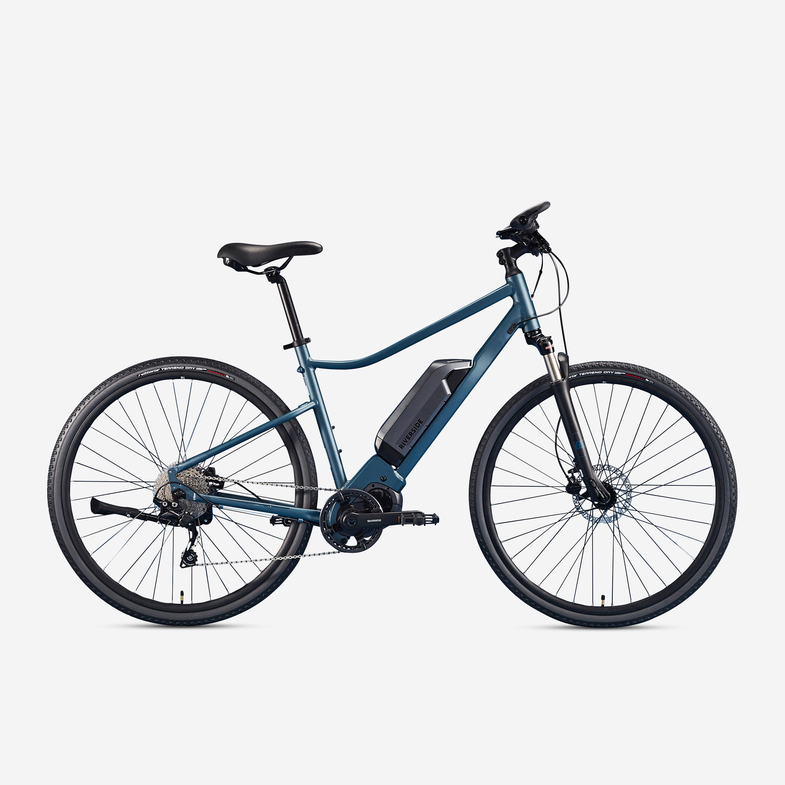 Shimano 60 Nm motor, long-distance electric hybrid bike, blue