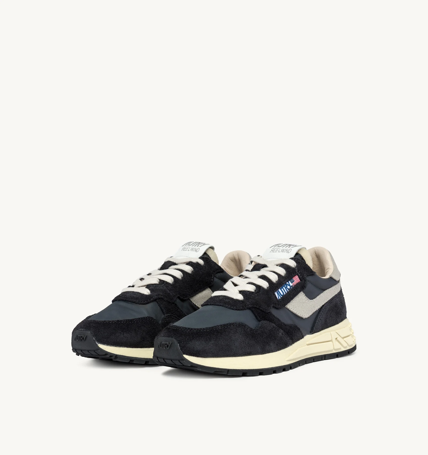 REELWIND LOW SNEAKERS IN BLACK NYLON AND SUEDE
