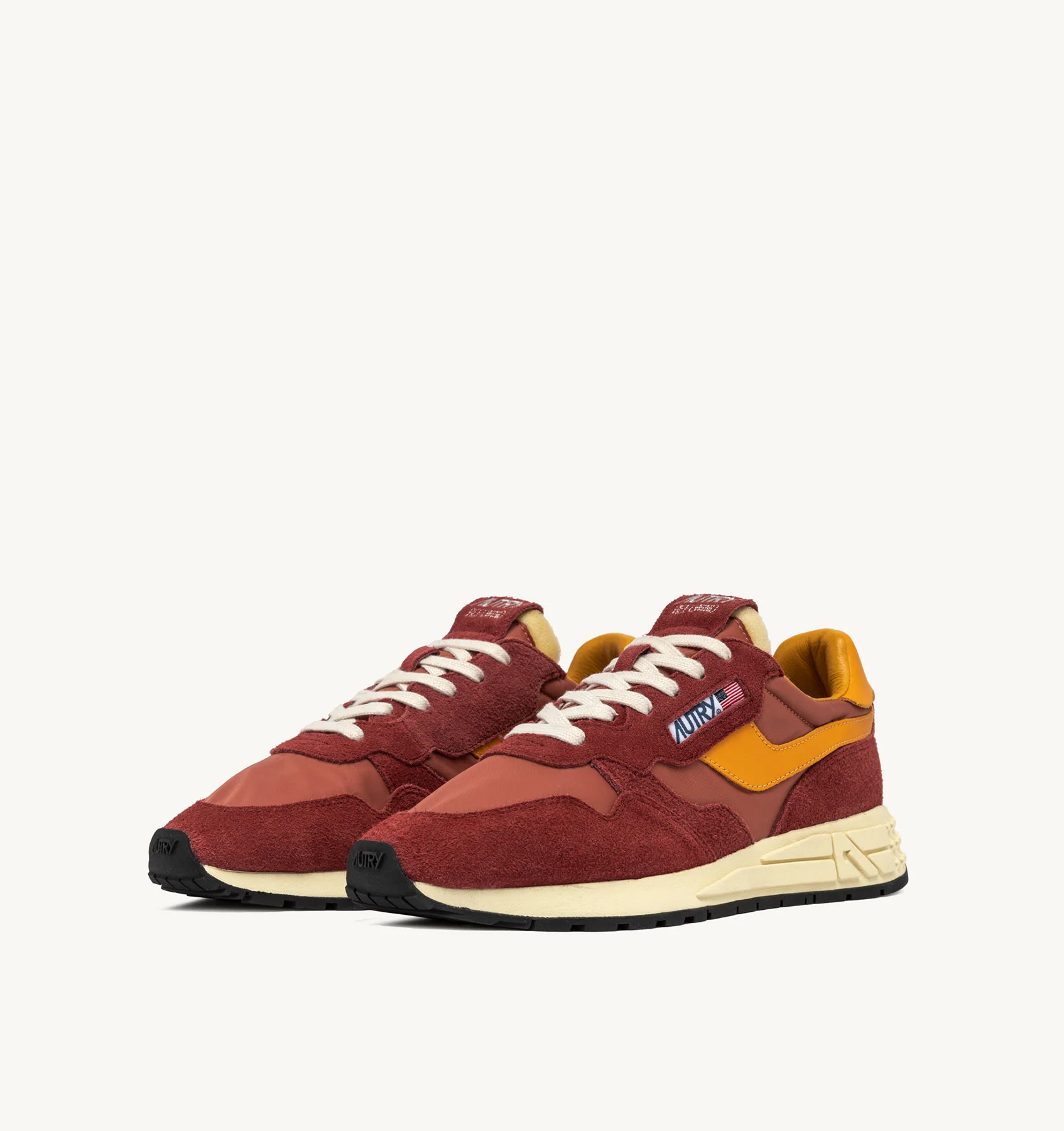 REELWIND LOW SNEAKERS IN RED AND ORANGE NYLON AND SUEDE