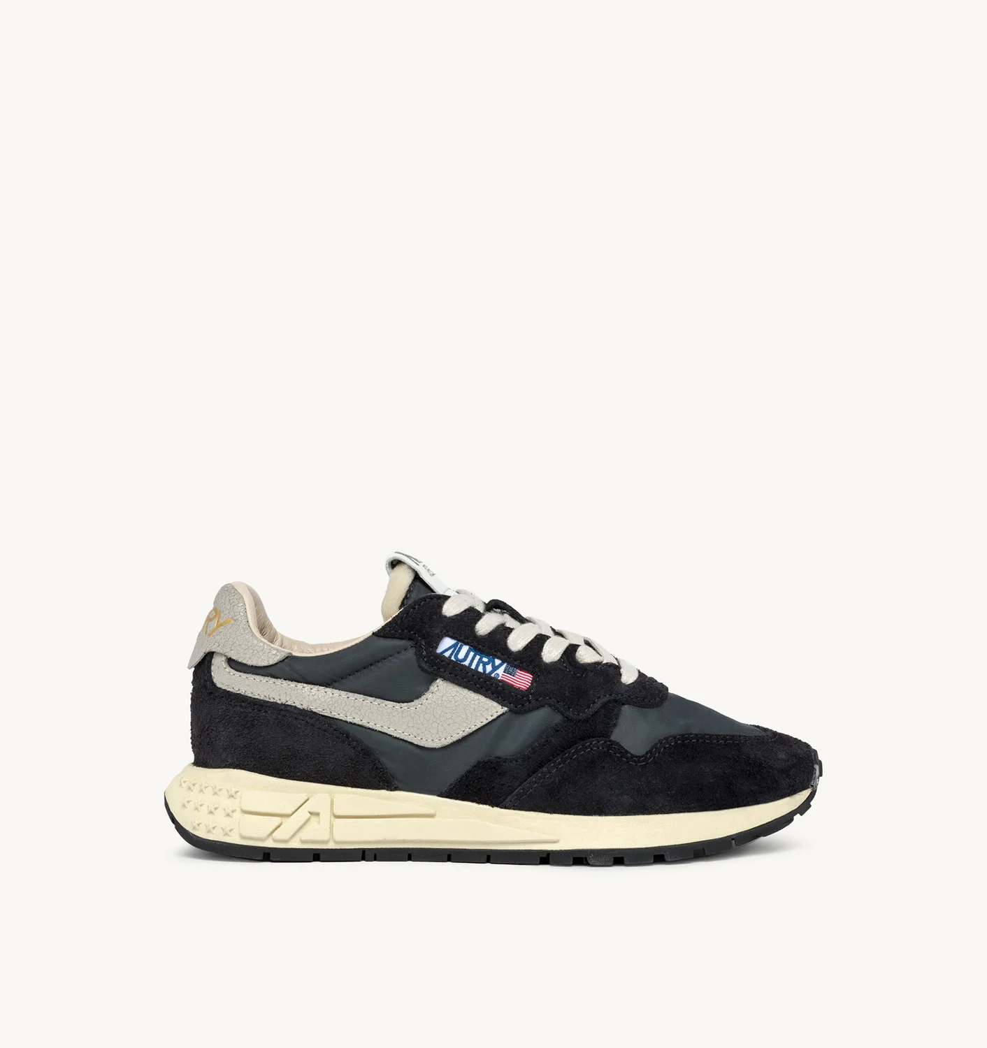 REELWIND LOW SNEAKERS IN BLACK NYLON AND SUEDE