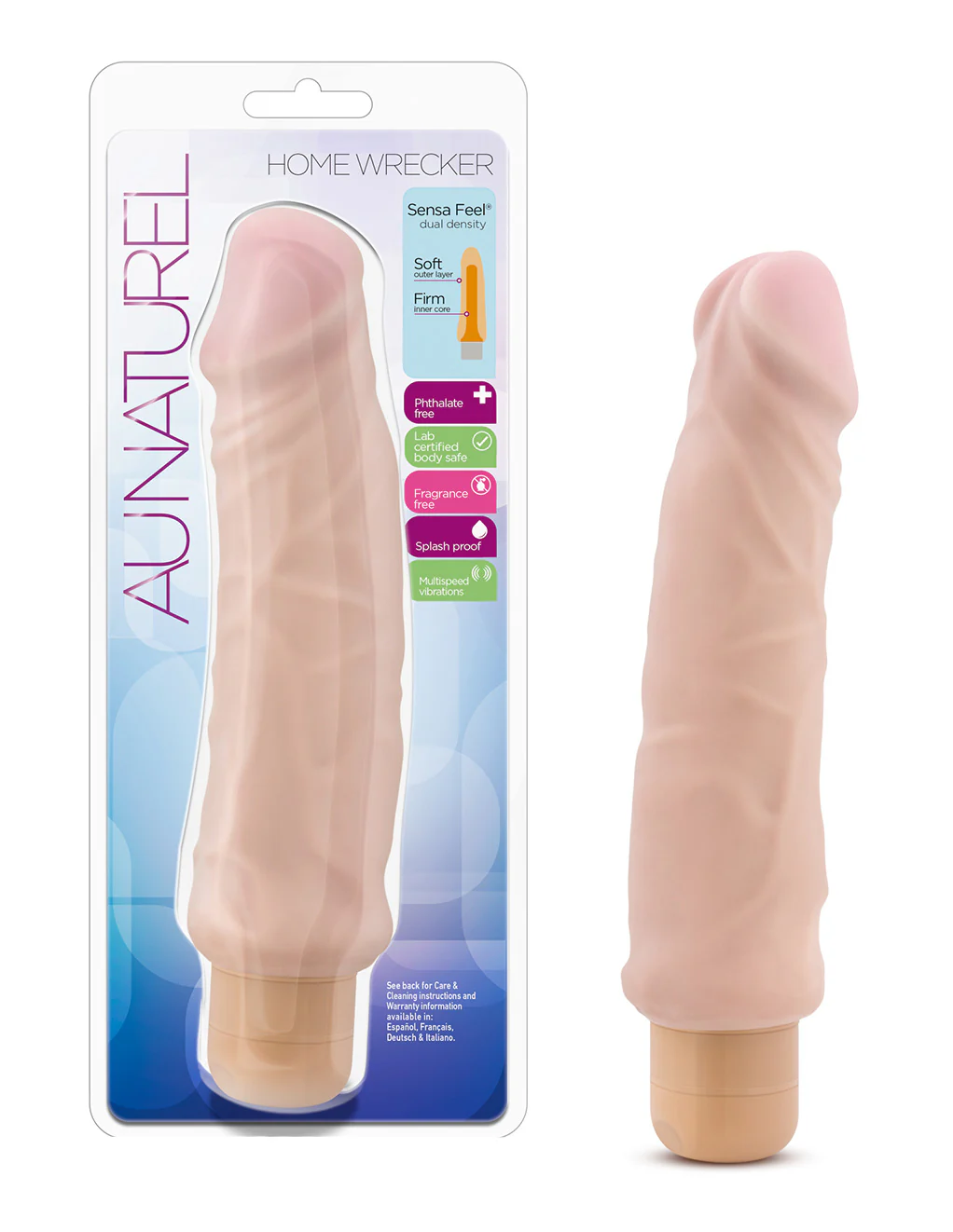 Au Naturel Home Wrecker Vibrating Dildo Flesh