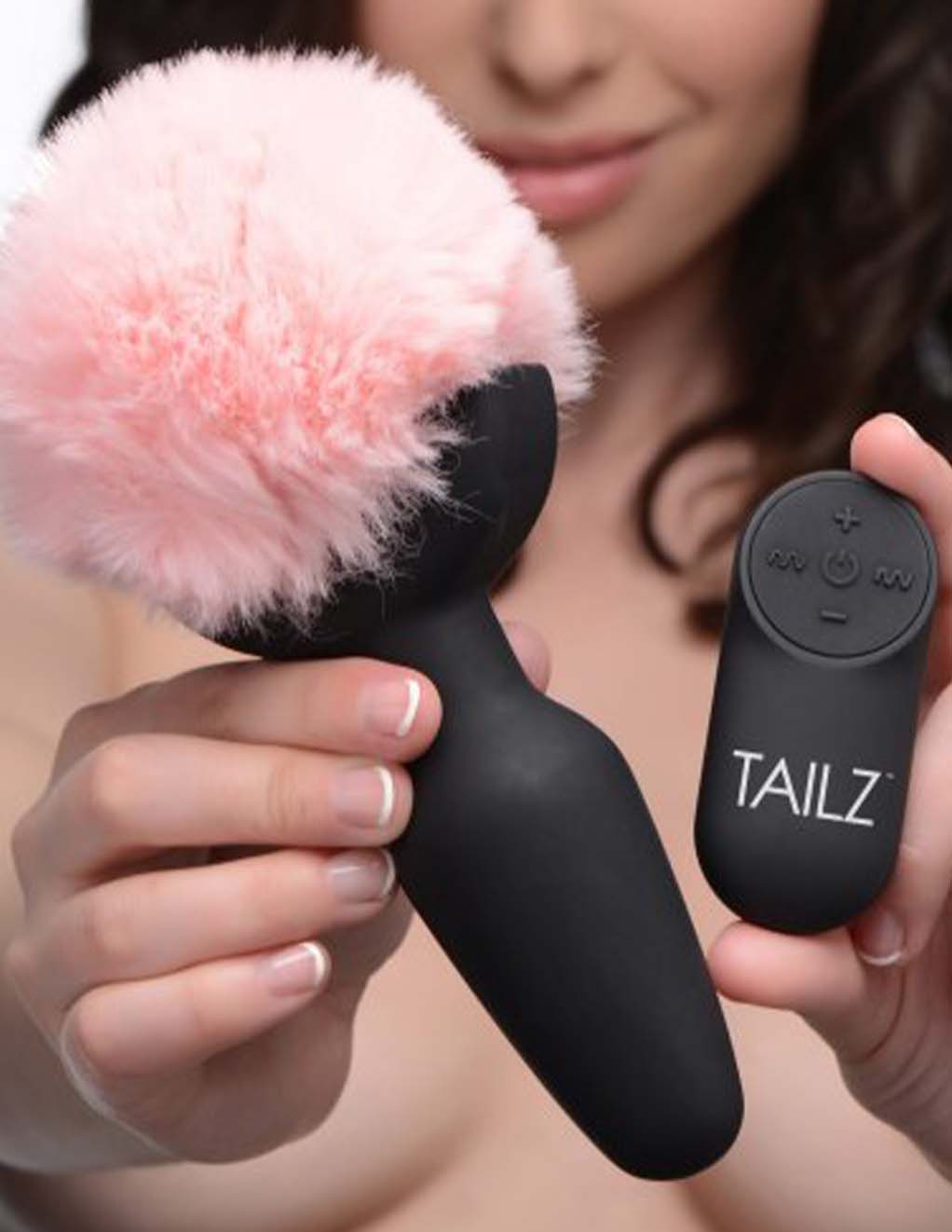 Tailz Vibrating Pink Bunny Tail Plug w/ Remote