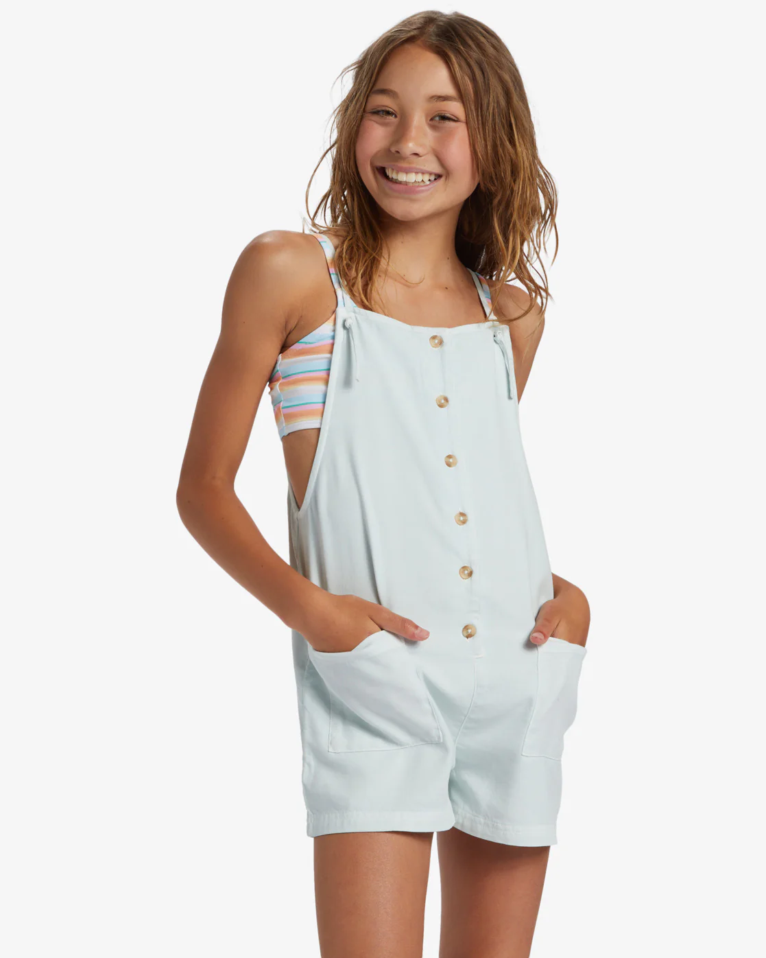 Billabong Wave Watch Jr Romper - Light Chambray -Biliabong Outlet