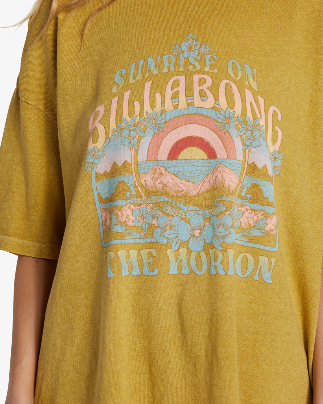 Billabong Sunrise On The Beach T-Shirt - Green Envy -Biliabong Outlet