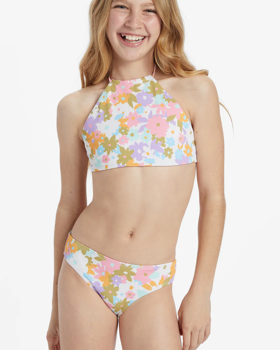 Billabong Girls Kissed By The Sun Rev High Nec Bikini Set - Multi -Biliabong Outlet