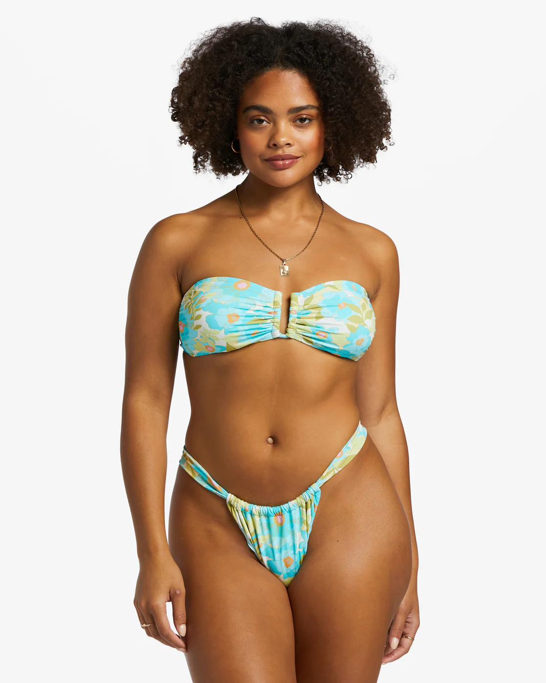 Billabong Summer Sky Ruched Hike Skimpy Bikini Bottoms - Multi -Biliabong Outlet