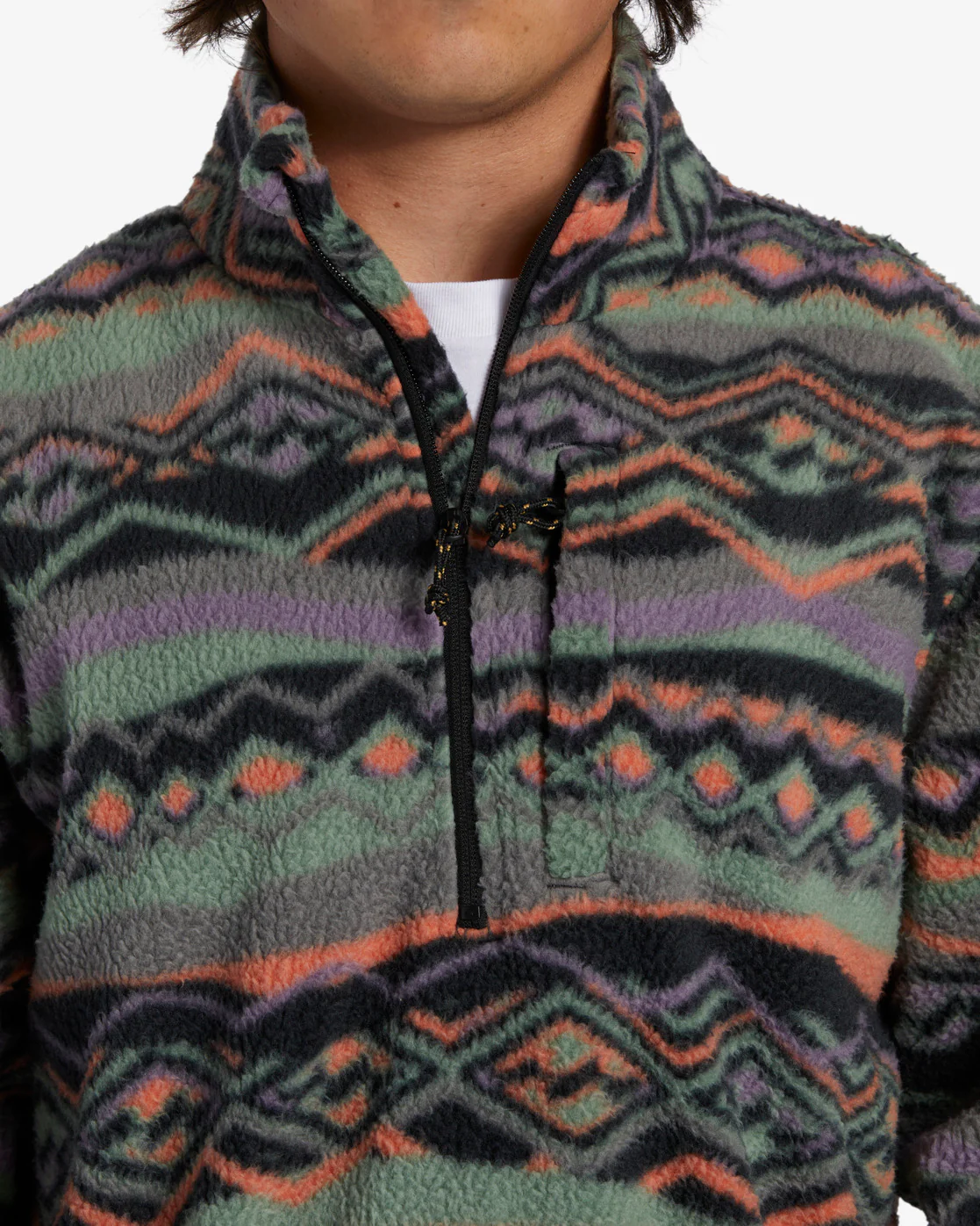 Billabong Boundary Half-Zip Mock Neck Fleece - Grey Violet -Biliabong Outlet