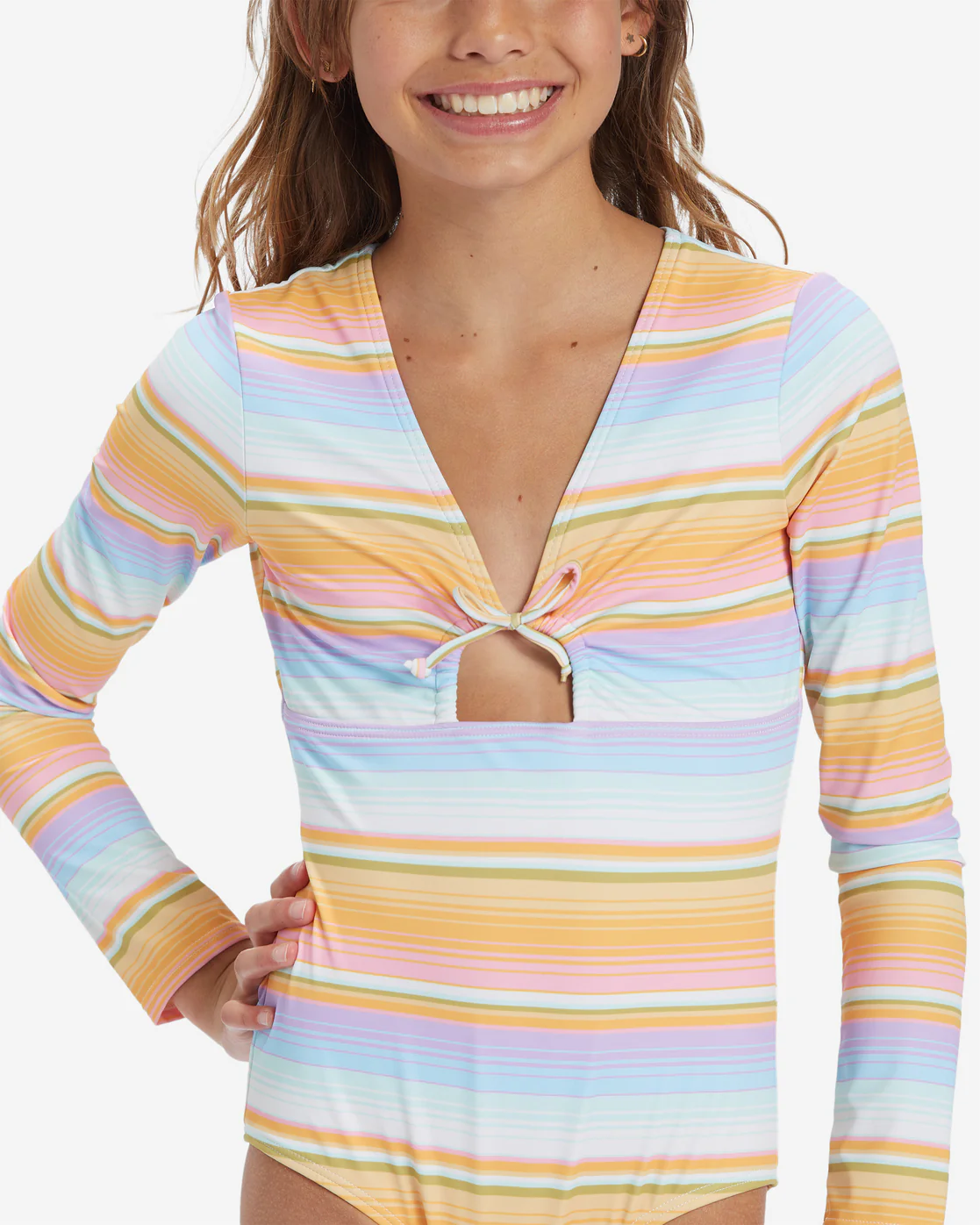 Billabong Girls Blissed Out Bodysuit Surf Tee - Multi -Biliabong Outlet