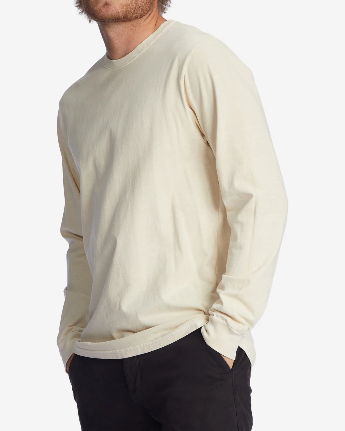 Billabong Essential Wave Washed Long Sleeve T-Shirt - Bone -Biliabong Outlet
