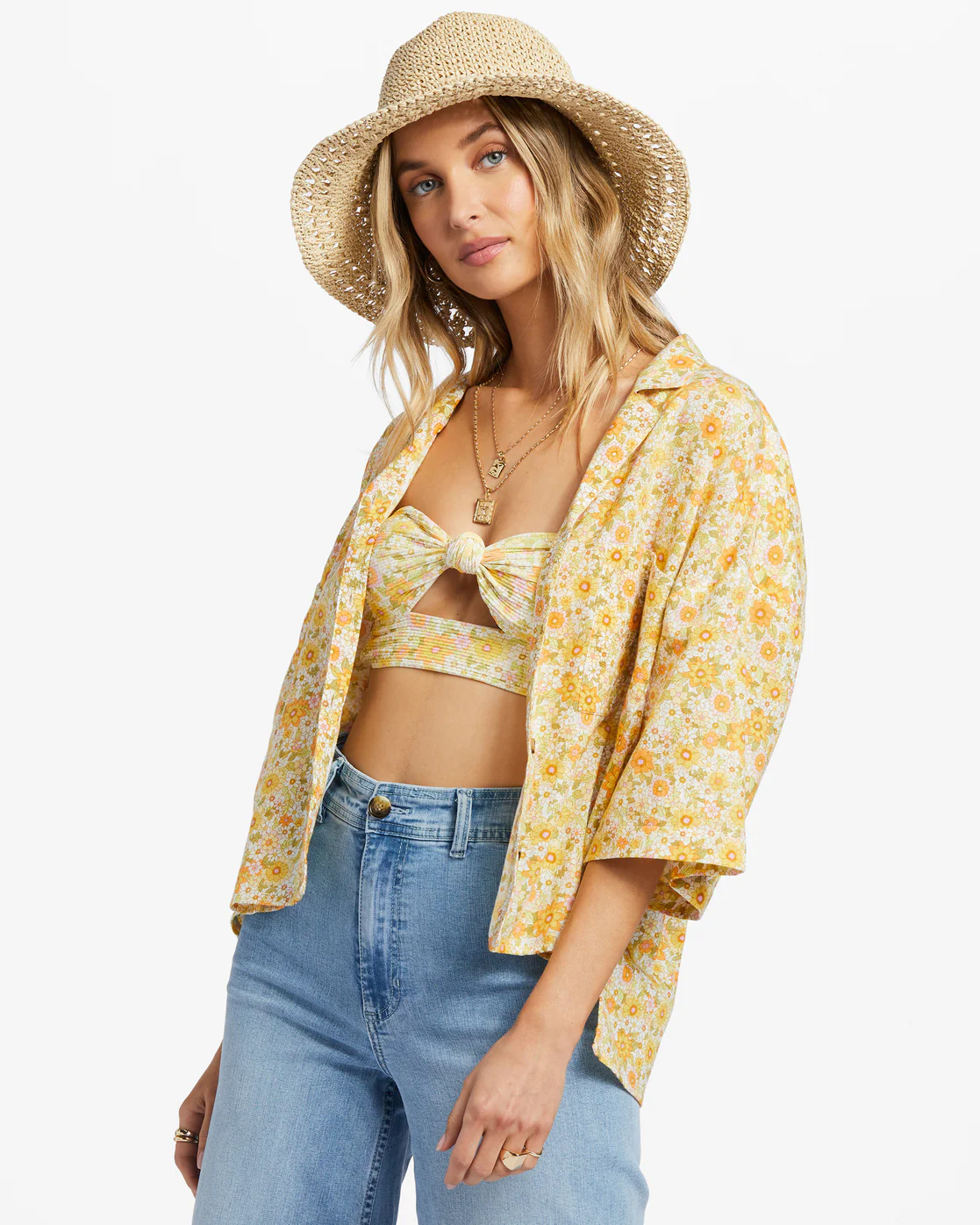 Billabong All Good Button-Down Top - Multi 1 -Biliabong Outlet