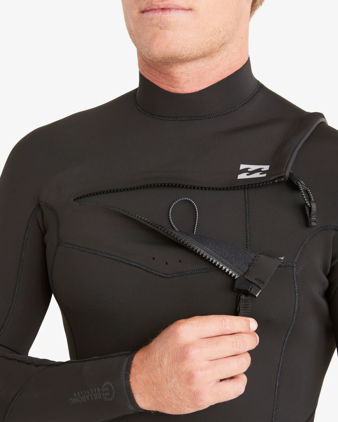 Billabong 2/2mm Absolute Long Sleeve Chest Zip Springsuit - Black -Biliabong Outlet
