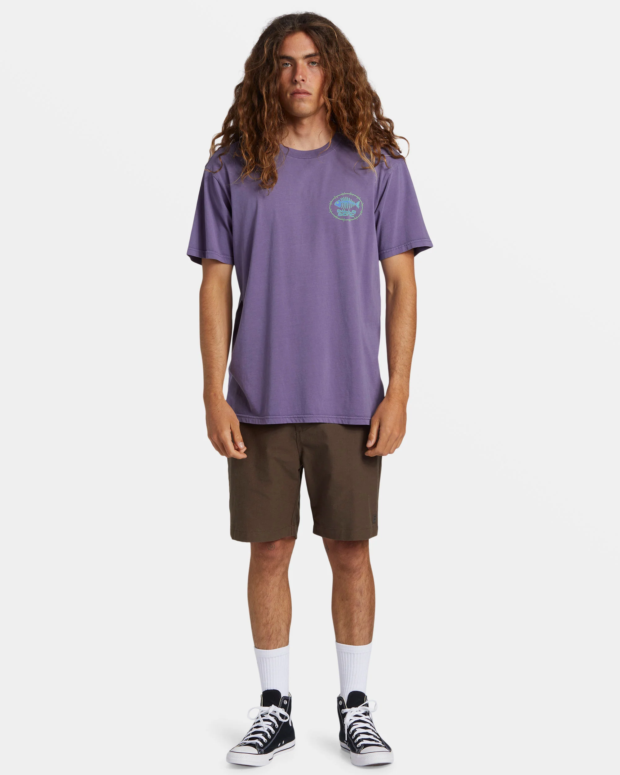 Billabong Bonez T-Shirt - Deep Plum -Biliabong Outlet
